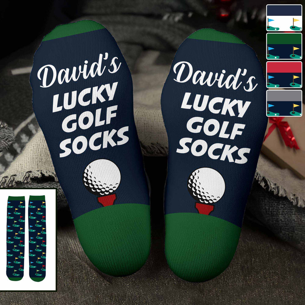 Personalized Golf Socks Custom Name Gift for Dad or Golfer Crew Socks GradoCreations