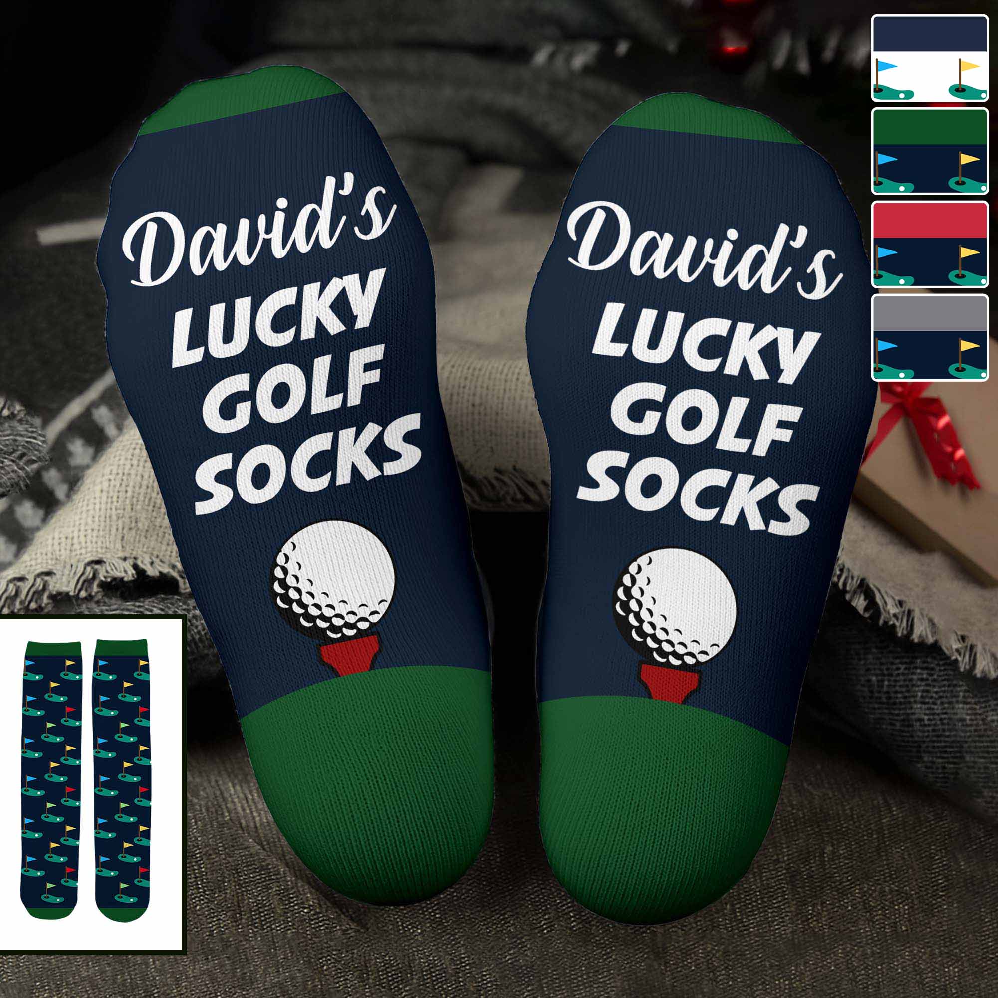Personalized Golf Socks Custom Name Gift for Dad or Golfer Crew Socks GradoCreations