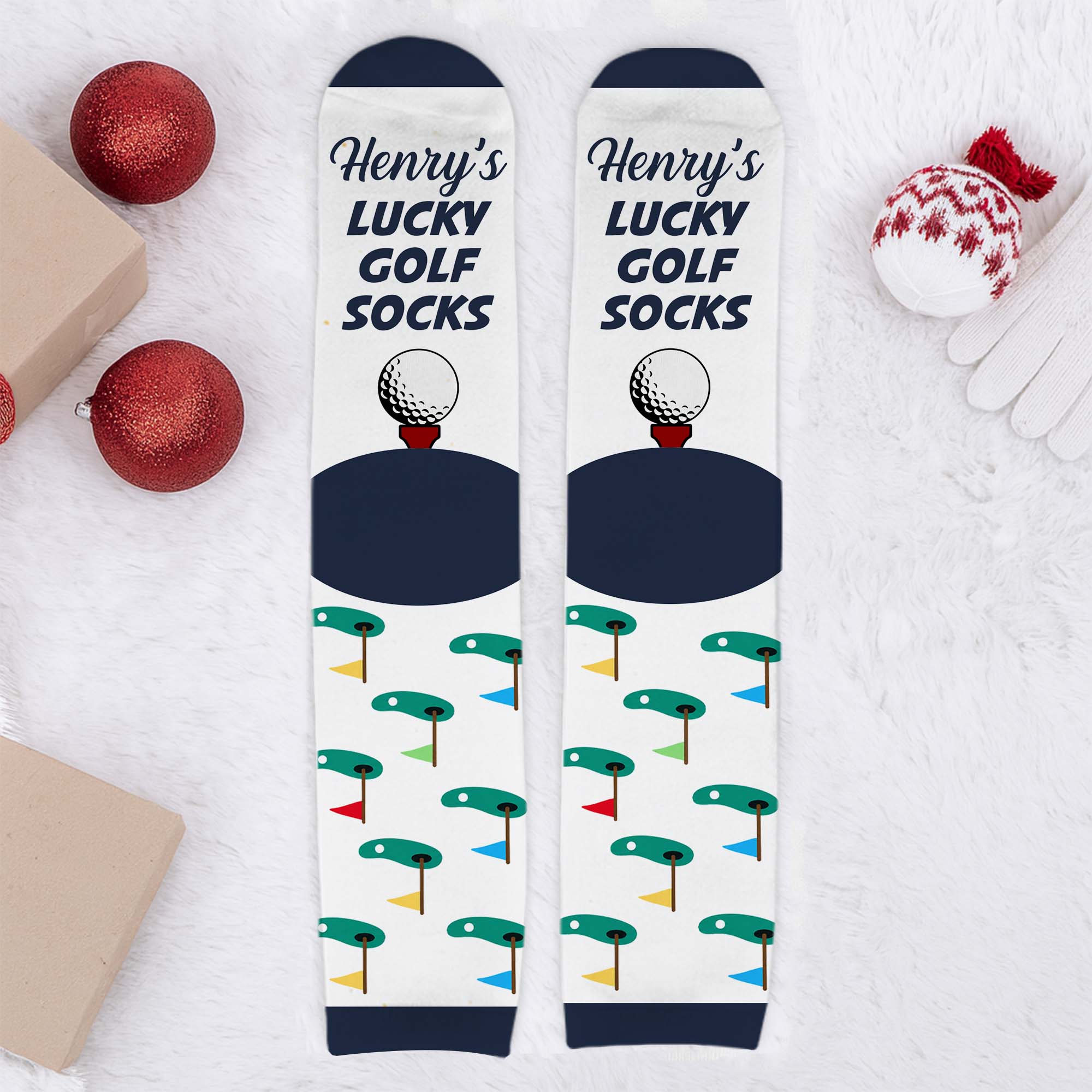 Personalized Golf Socks Custom Name Gift for Dad or Golfer Crew Socks GradoCreations