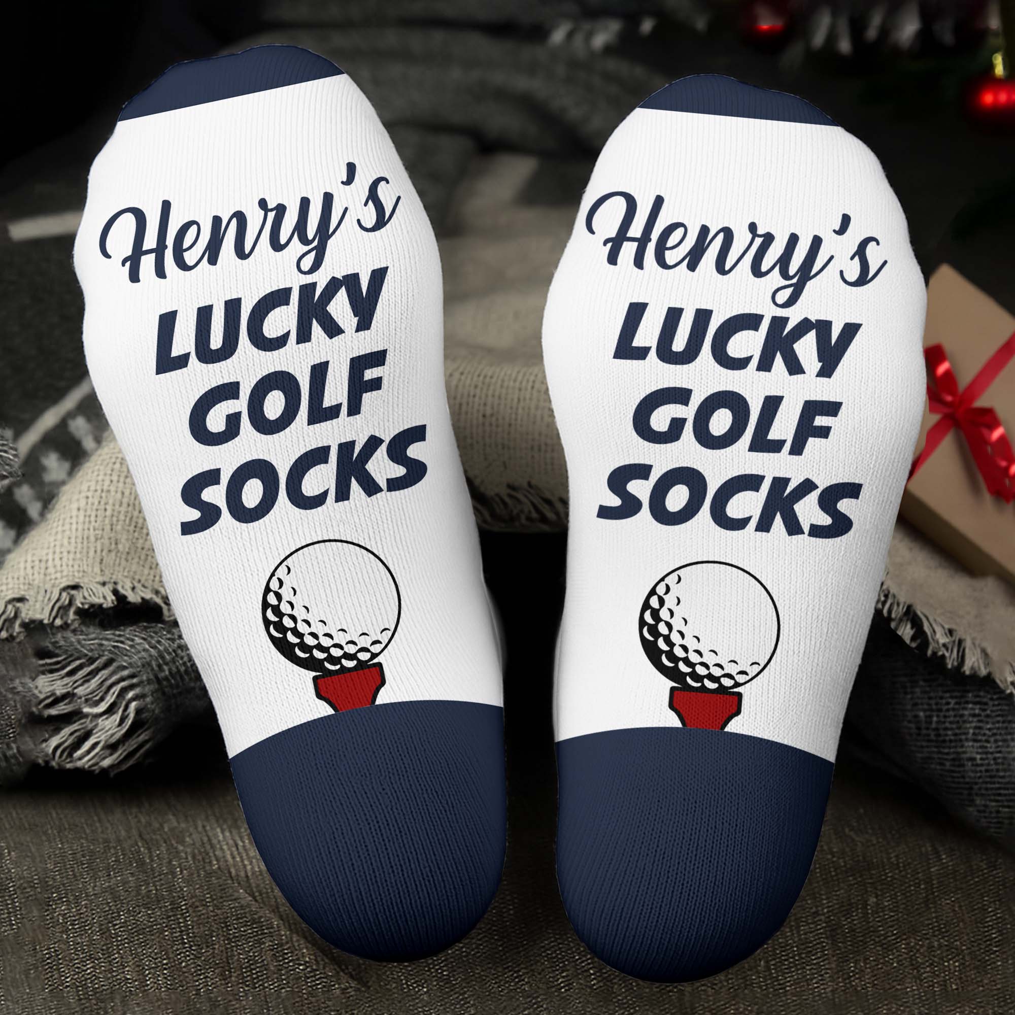 Personalized Golf Socks Custom Name Gift for Dad or Golfer Crew Socks GradoCreations