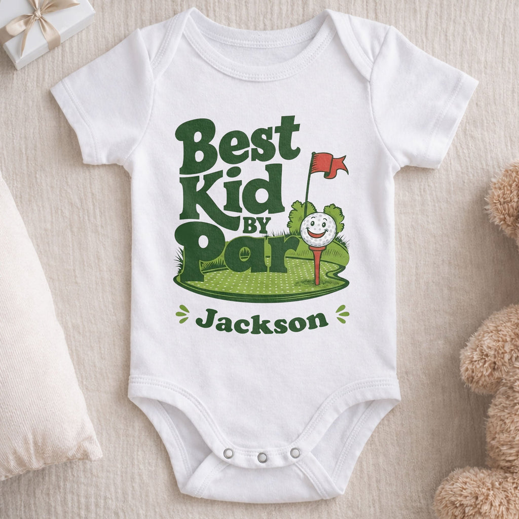 Personalized Custom Baby Onesie Best Kid By Par Gift for Golf Lovers Baby Onesie GradoCreations