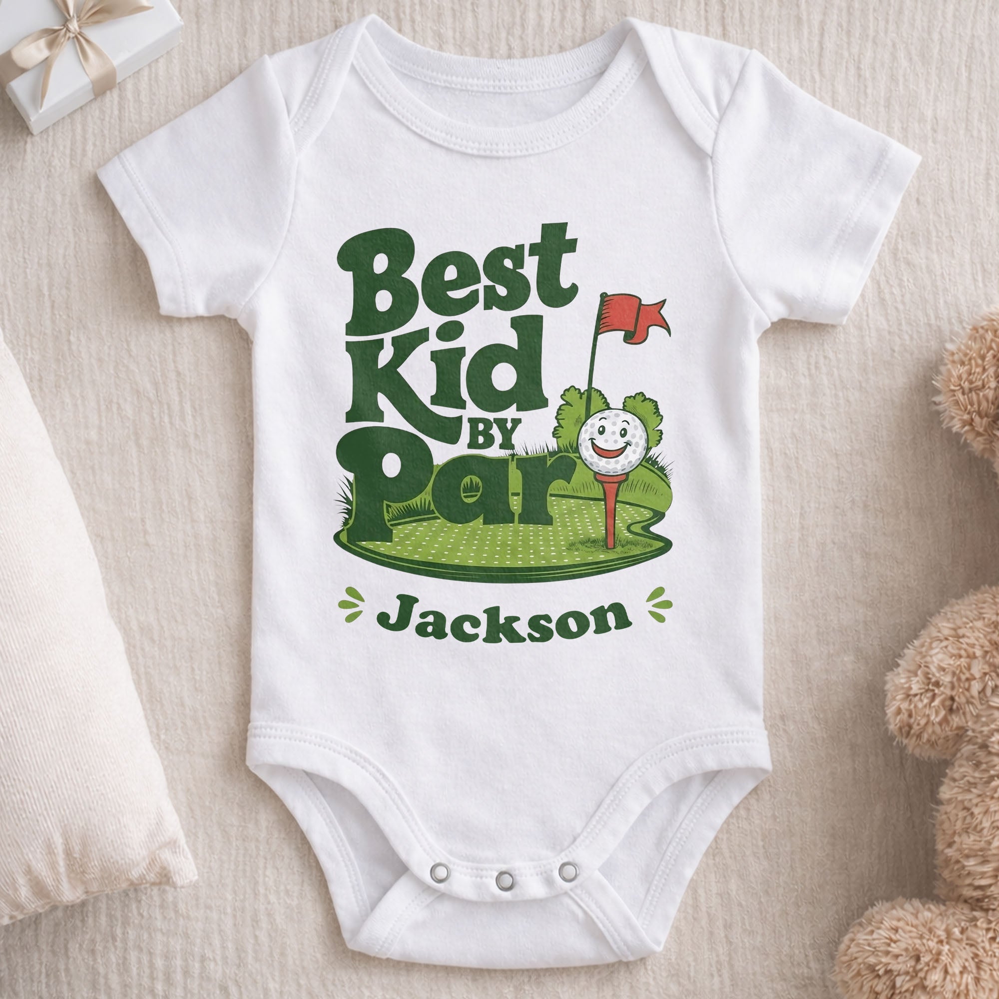 Personalized Custom Baby Onesie Best Kid By Par Gift for Golf Lovers Baby Onesie GradoCreations