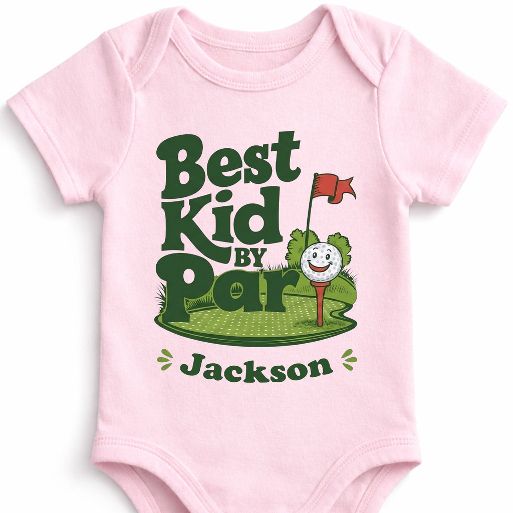 Personalized Custom Baby Onesie Best Kid By Par Gift for Golf Lovers Baby Onesie GradoCreations