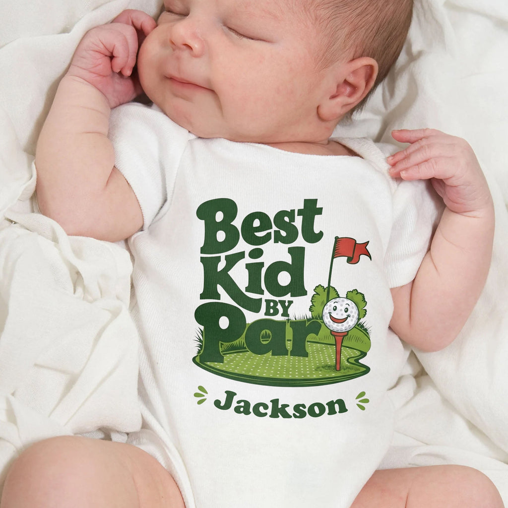 Personalized Custom Baby Onesie Best Kid By Par Gift for Golf Lovers Baby Onesie GradoCreations