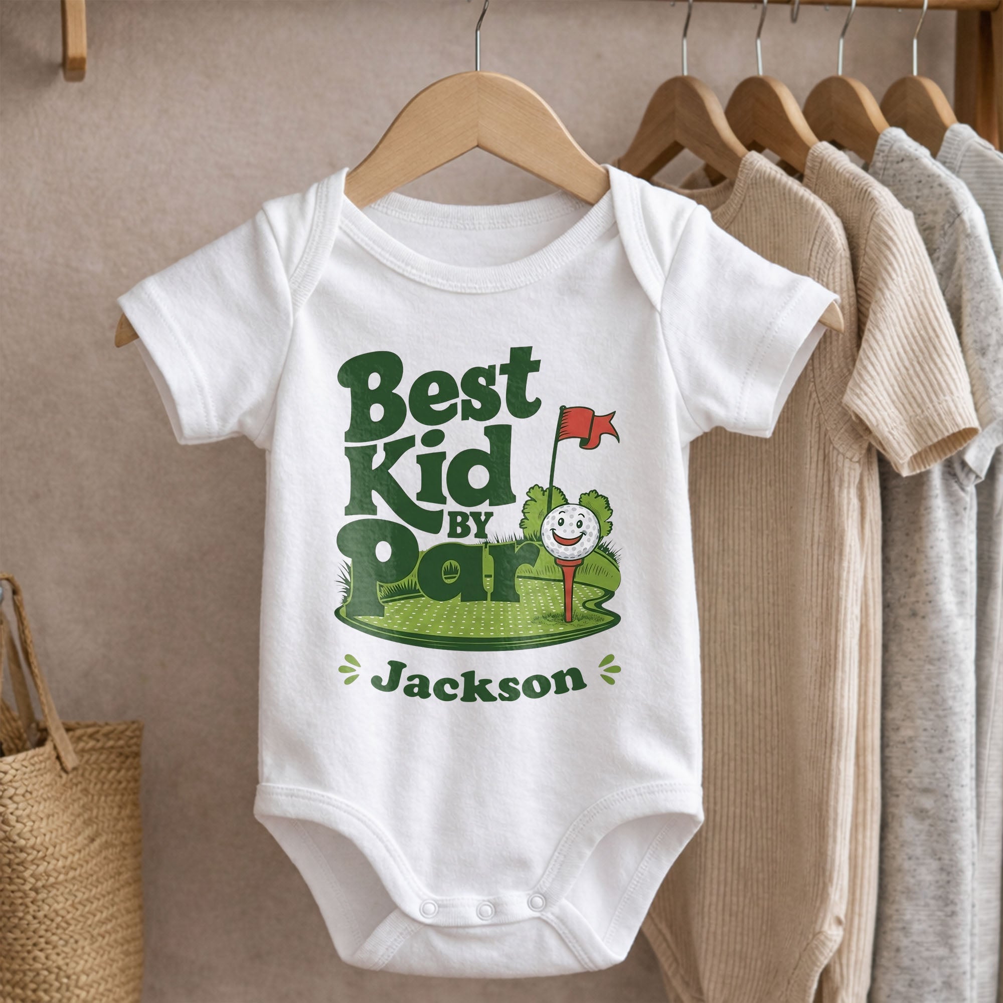 Personalized Custom Baby Onesie Best Kid By Par Gift for Golf Lovers Baby Onesie GradoCreations