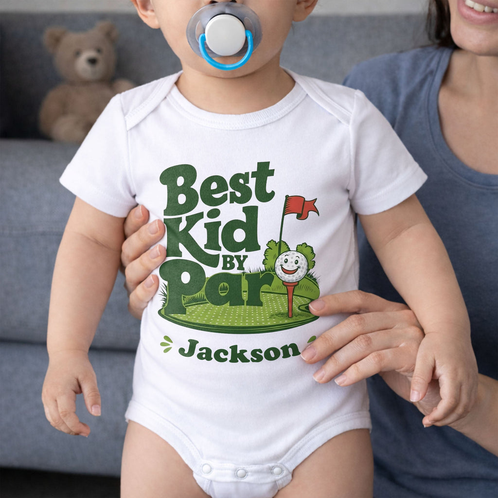Personalized Custom Baby Onesie Best Kid By Par Gift for Golf Lovers Baby Onesie GradoCreations