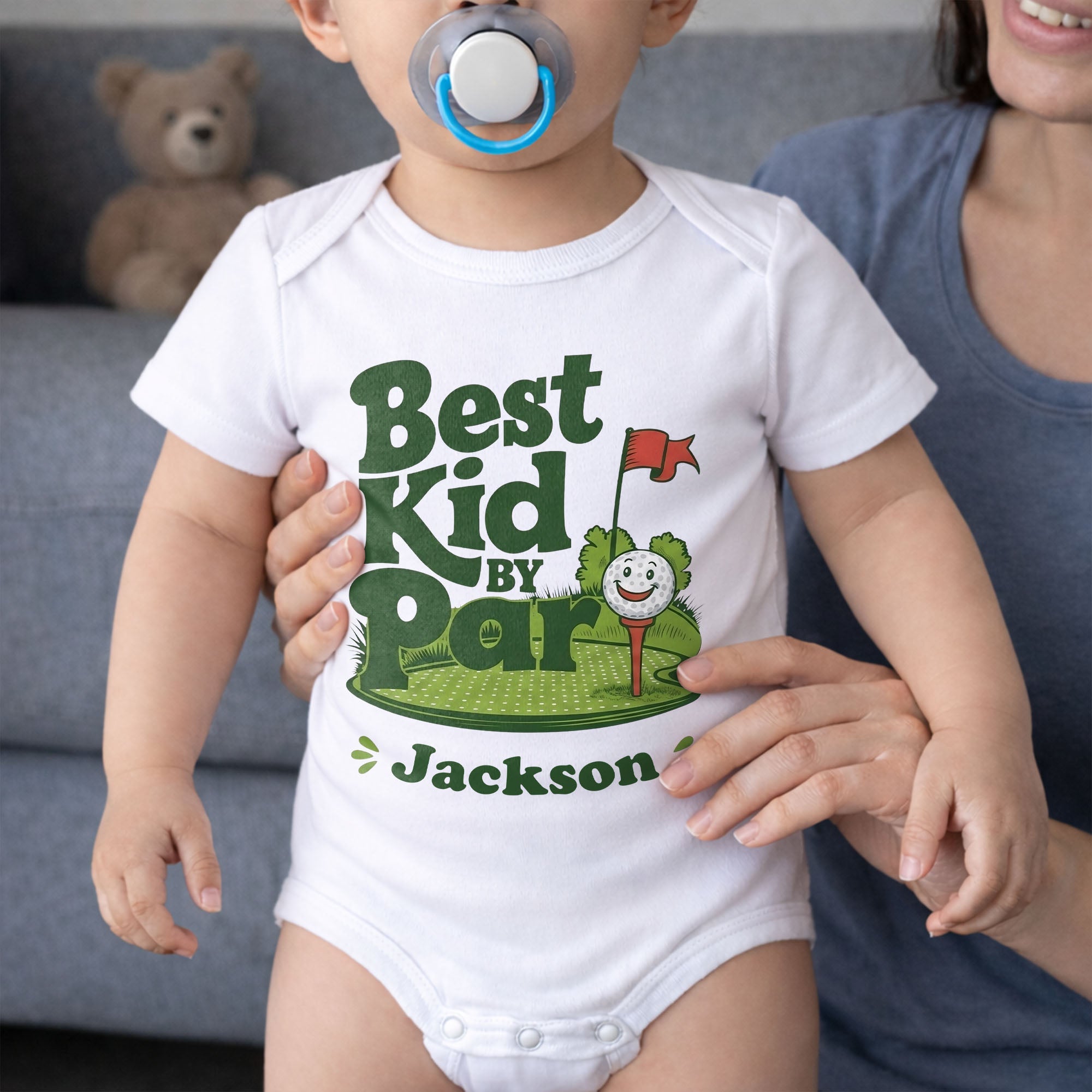Personalized Custom Baby Onesie Best Kid By Par Gift for Golf Lovers Baby Onesie GradoCreations