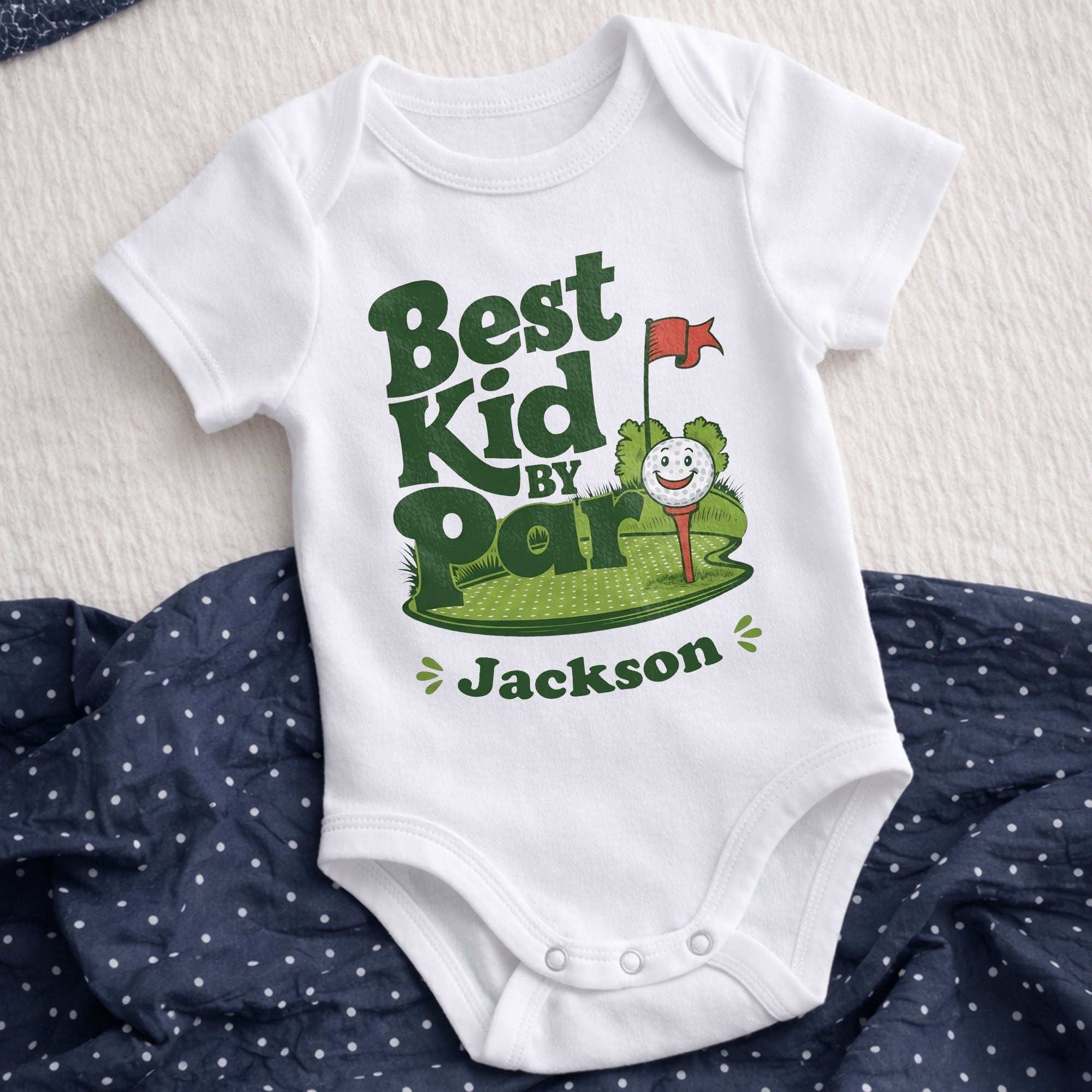 Personalized Custom Baby Onesie Best Kid By Par Gift for Golf Lovers Baby Onesie GradoCreations