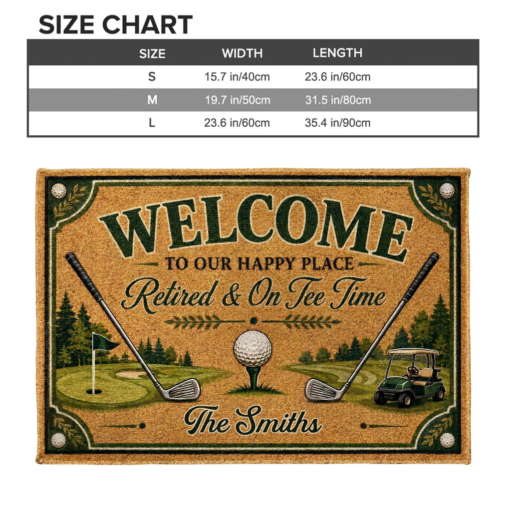 Personalized Golf Doormat Custom Family Name Gift for Him