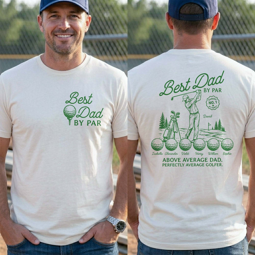 Personalized T-Shirt for Dad Funny Golf Gift Custom Text T-Shirt Font and Back GradoCreations
