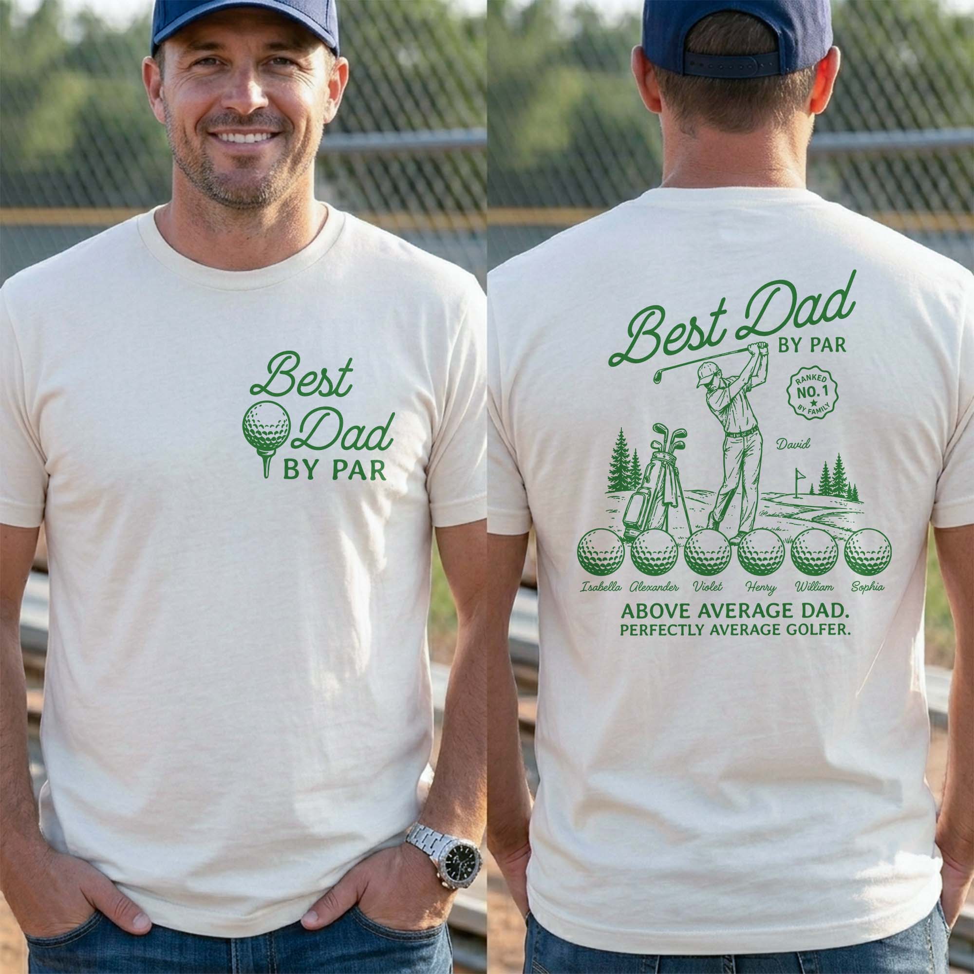 Personalized T-Shirt for Dad Funny Golf Gift Custom Text T-Shirt Font and Back GradoCreations