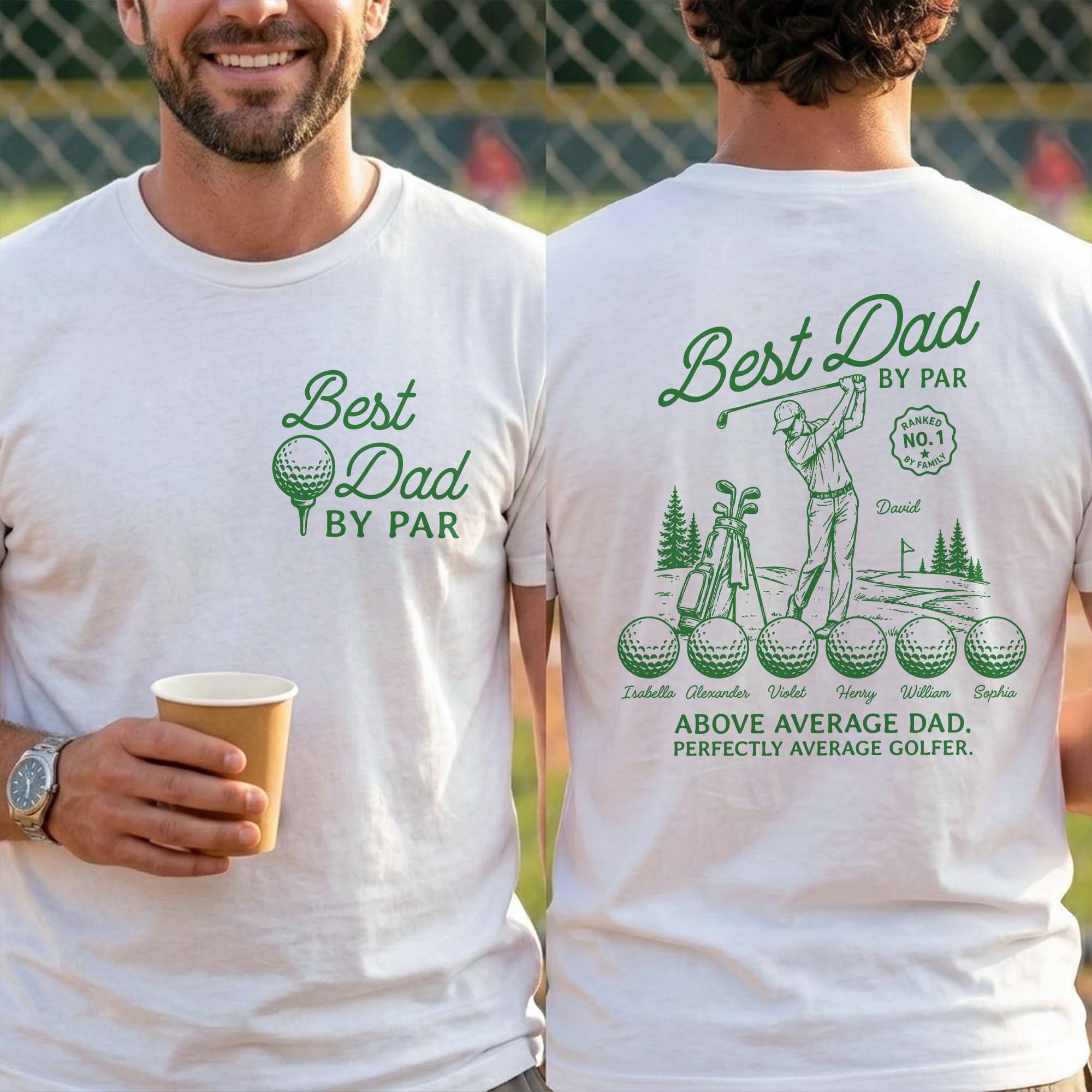 Personalized T-Shirt for Dad Funny Golf Gift Custom Text T-Shirt Font and Back GradoCreations