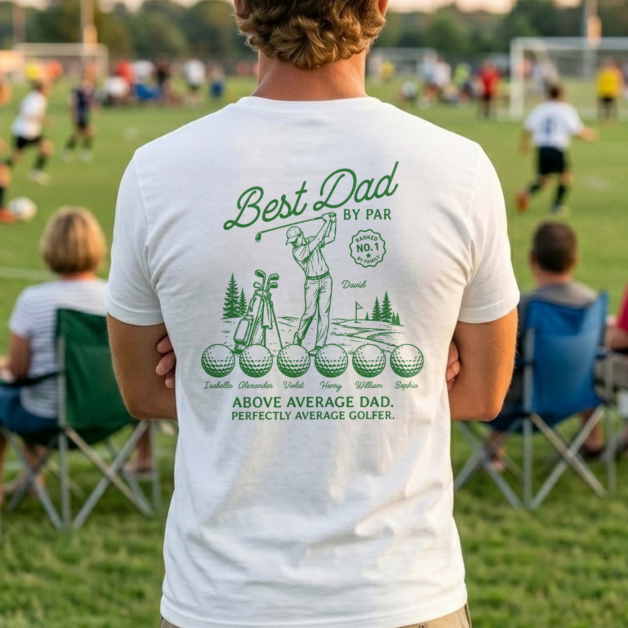 Personalized T-Shirt for Dad Funny Golf Gift Custom Text T-Shirt Font and Back GradoCreations