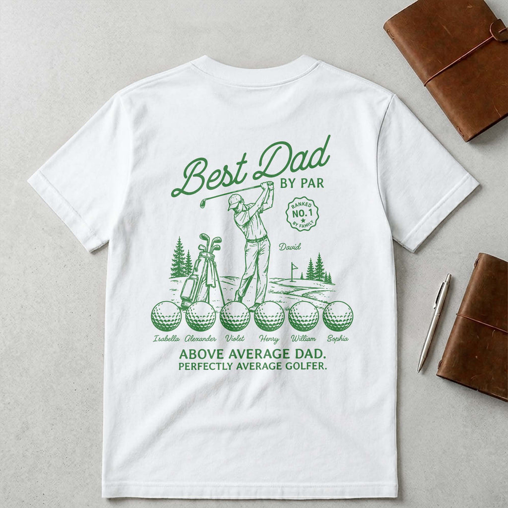 Personalized T-Shirt for Dad Funny Golf Gift Custom Text T-Shirt Font and Back GradoCreations