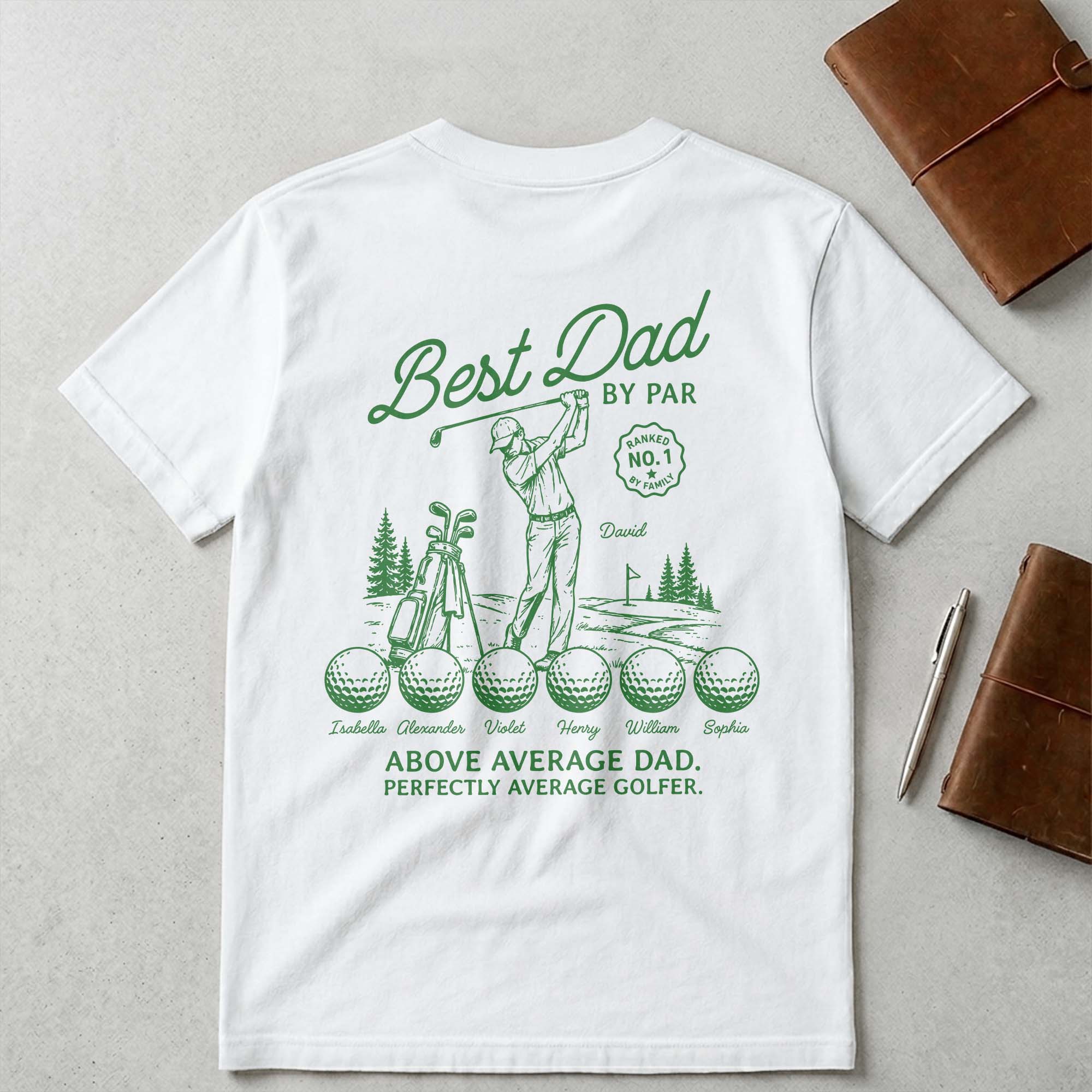 Personalized T-Shirt for Dad Funny Golf Gift Custom Text T-Shirt Font and Back GradoCreations