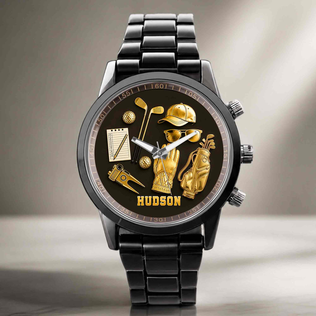 Personalized Custom Men's Watch for Golf Lovers | Golf Gift Men's Watch GradoCreations