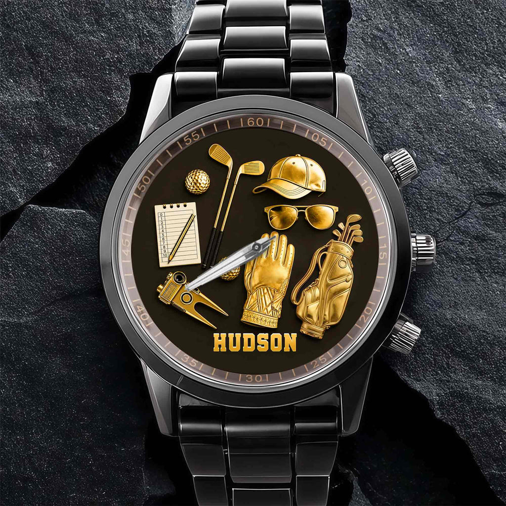 Personalized Custom Men's Watch for Golf Lovers | Golf Gift Men's Watch GradoCreations