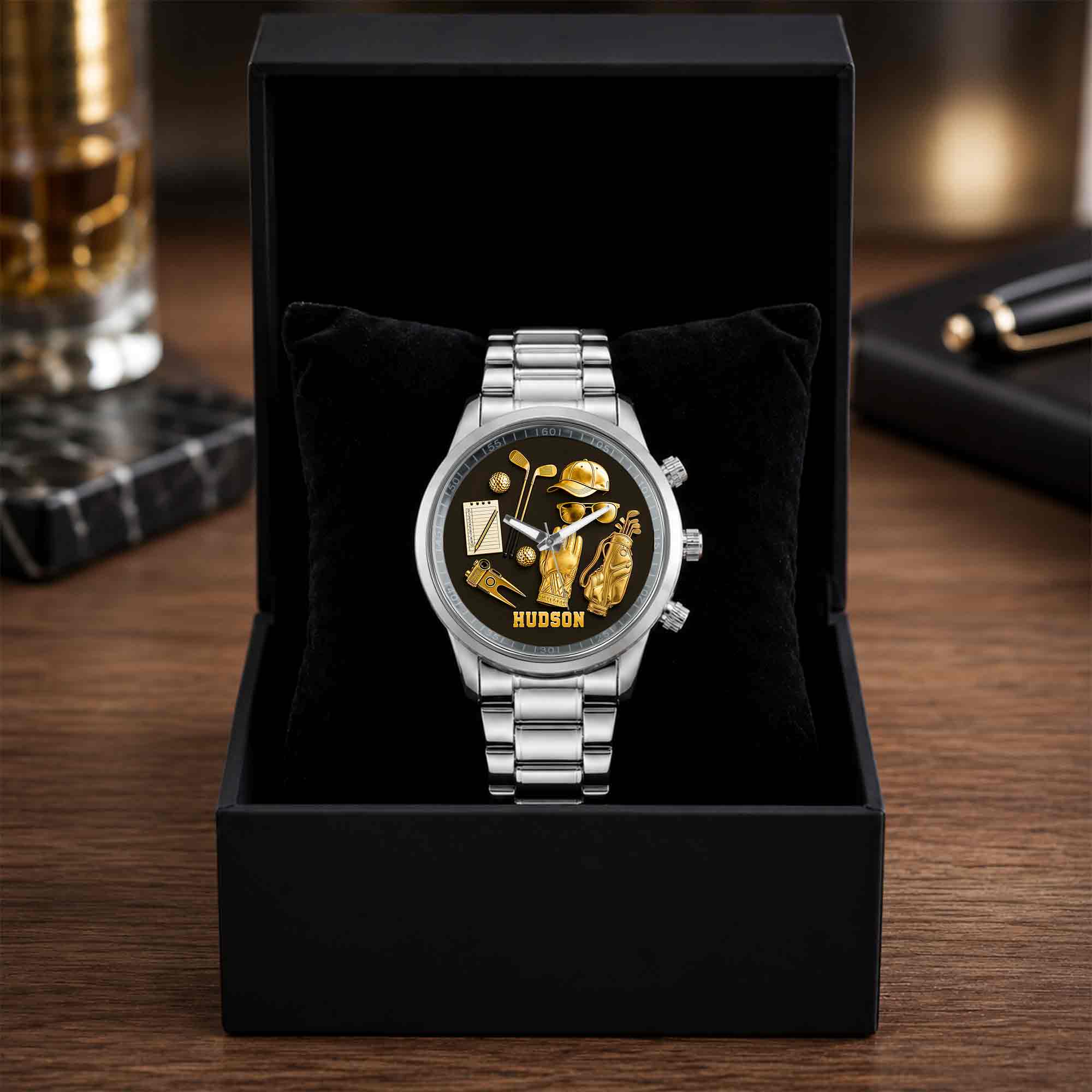 Personalized Custom Men's Watch for Golf Lovers | Golf Gift Men's Watch GradoCreations