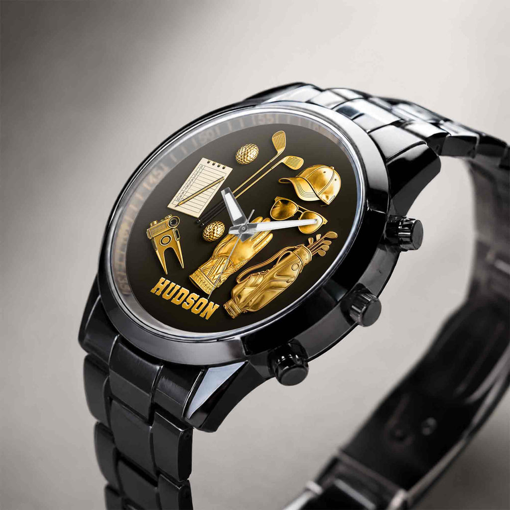 Personalized Custom Men's Watch for Golf Lovers | Golf Gift Men's Watch GradoCreations