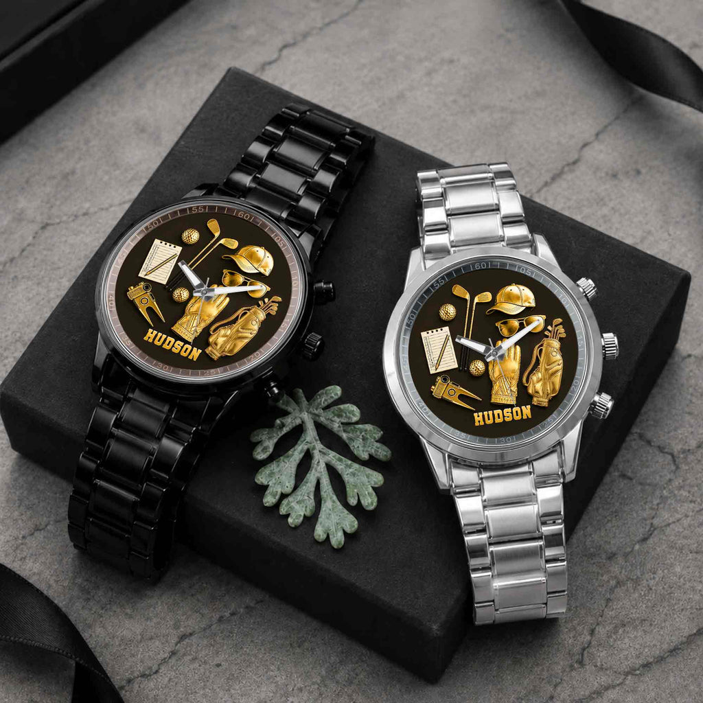 Personalized Custom Men's Watch for Golf Lovers | Golf Gift Men's Watch GradoCreations