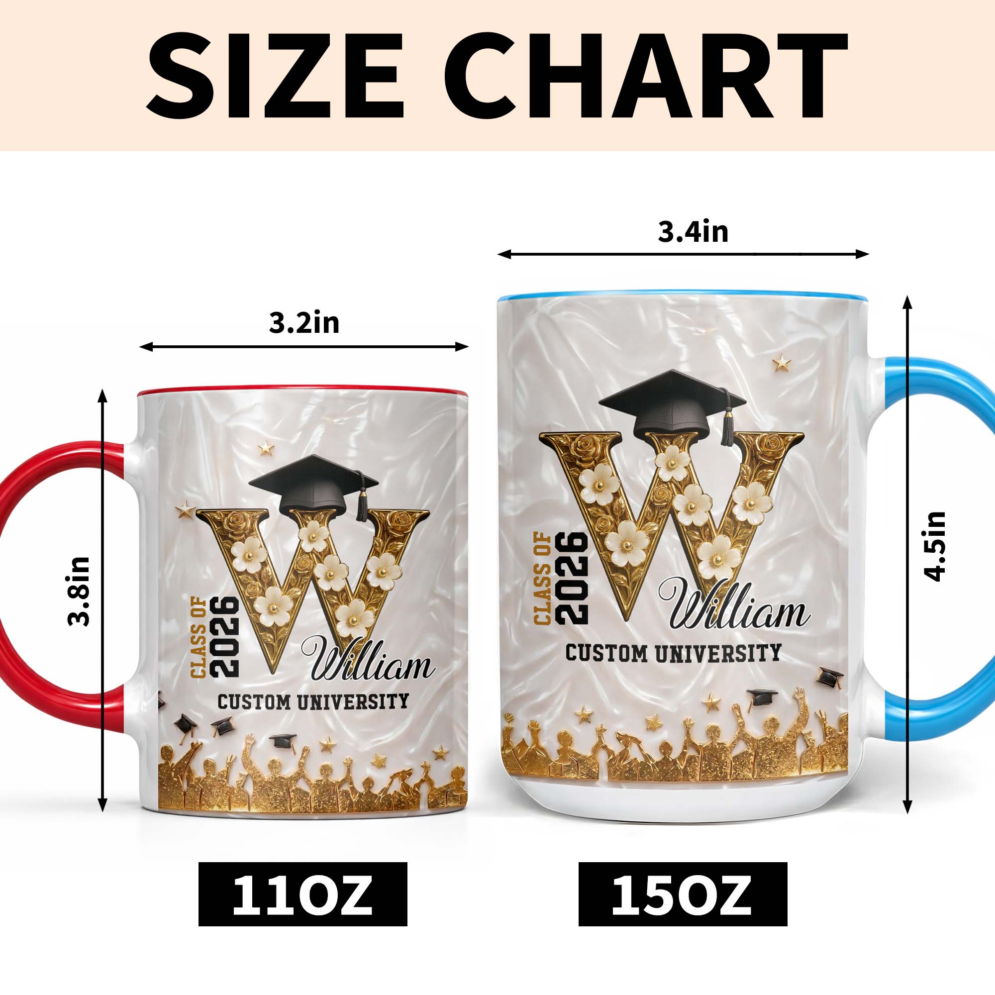 Personalized Graduation Mug Custom Name Class Of 2024 Gift Accent Mug GradoCreations