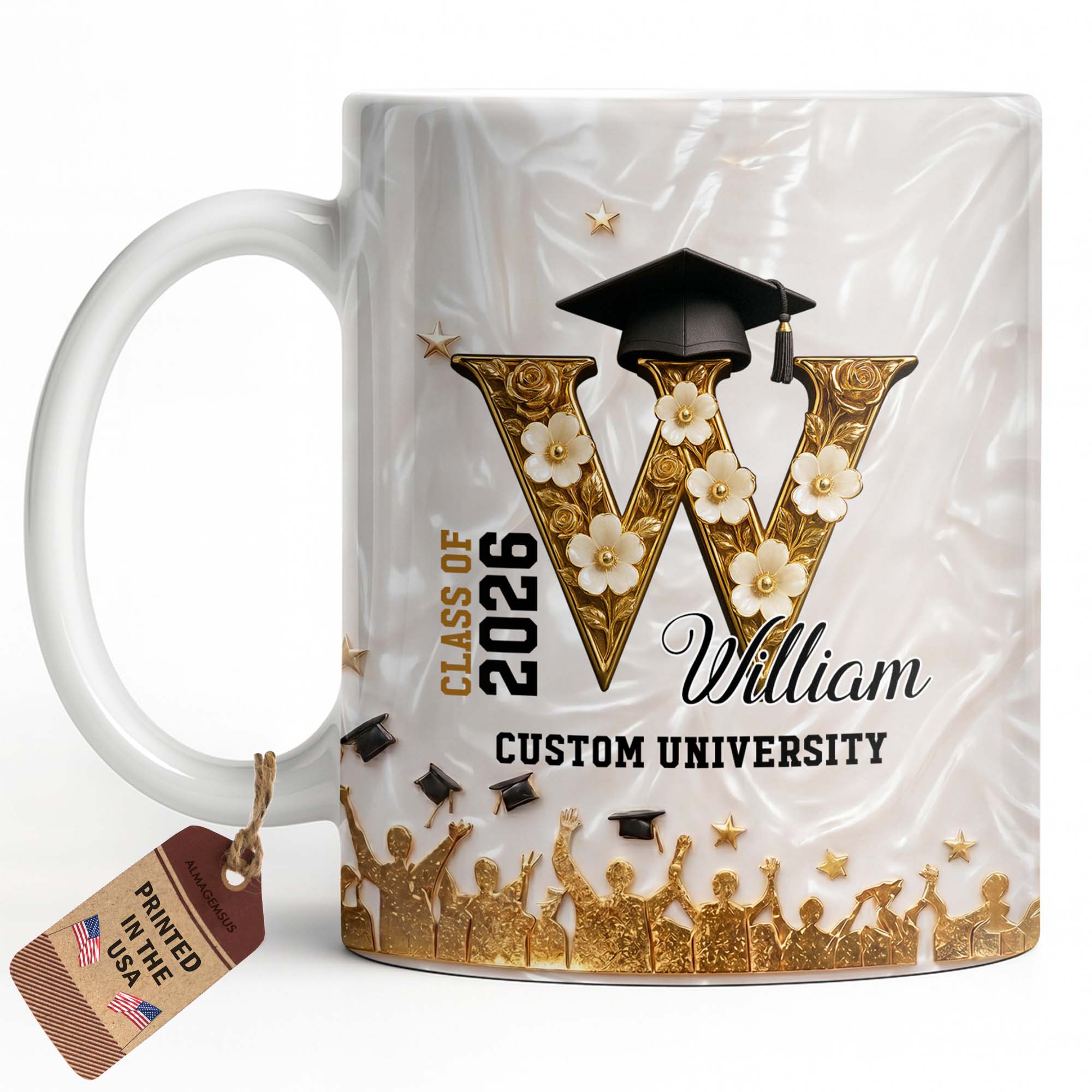 Personalized Graduation Mug Custom Name for Class of 2023 Gift Edge-to-edge Mug GradoCreations