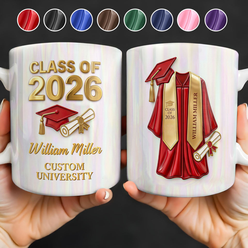 Personalized Graduation Coffee Mug Custom Name Class of 2023 Gift Edge-to-edge Mug GradoCreations