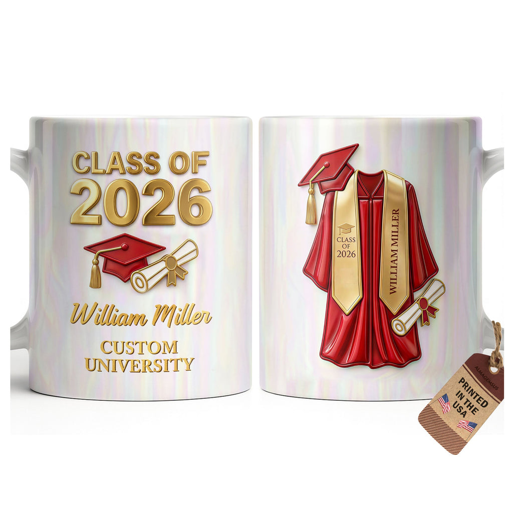 Personalized Graduation Coffee Mug Custom Name Class of 2023 Gift Edge-to-edge Mug GradoCreations