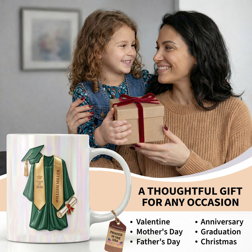 Personalized Graduation Coffee Mug Custom Name Class of 2023 Gift Edge-to-edge Mug GradoCreations