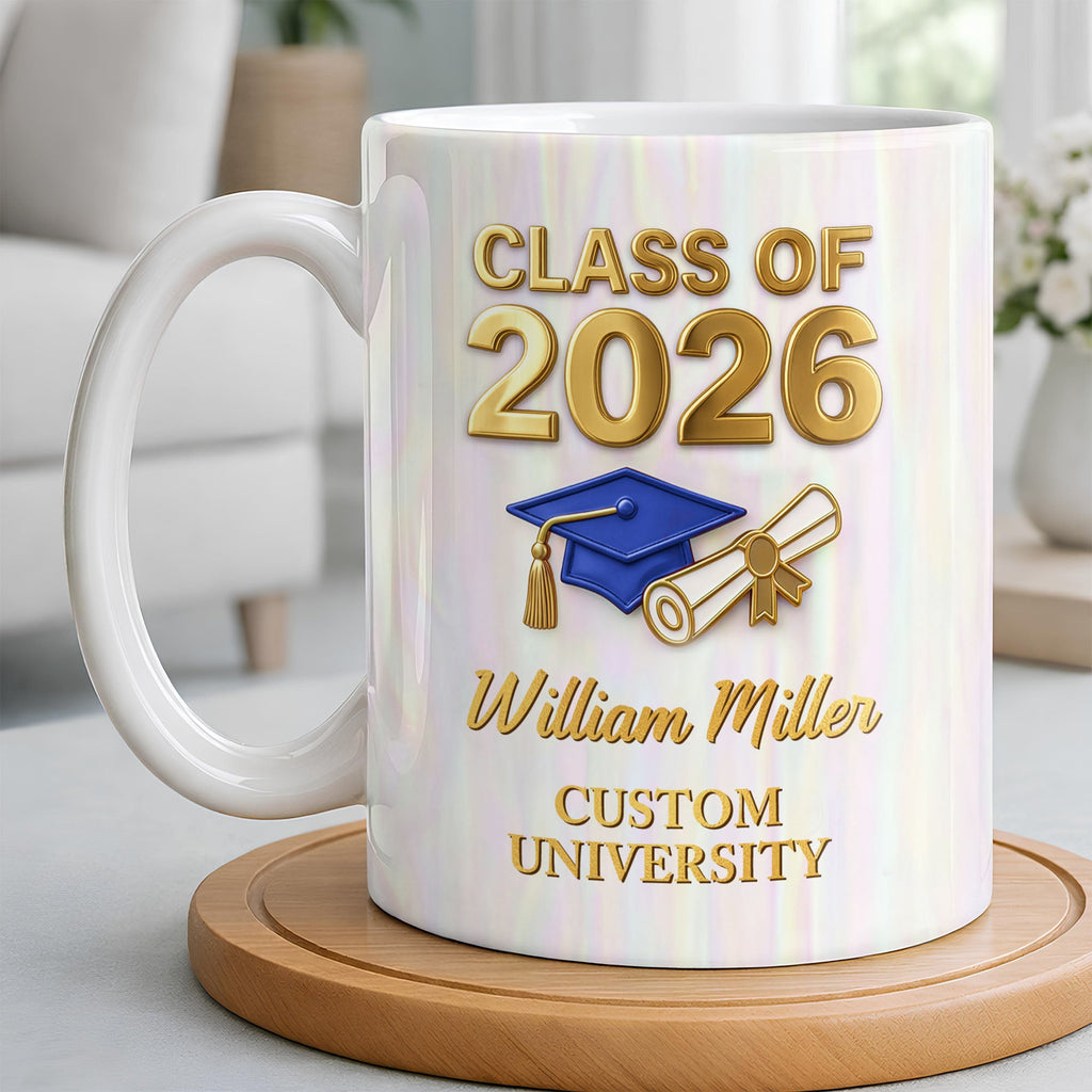 Personalized Graduation Coffee Mug Custom Name Class of 2023 Gift Edge-to-edge Mug GradoCreations
