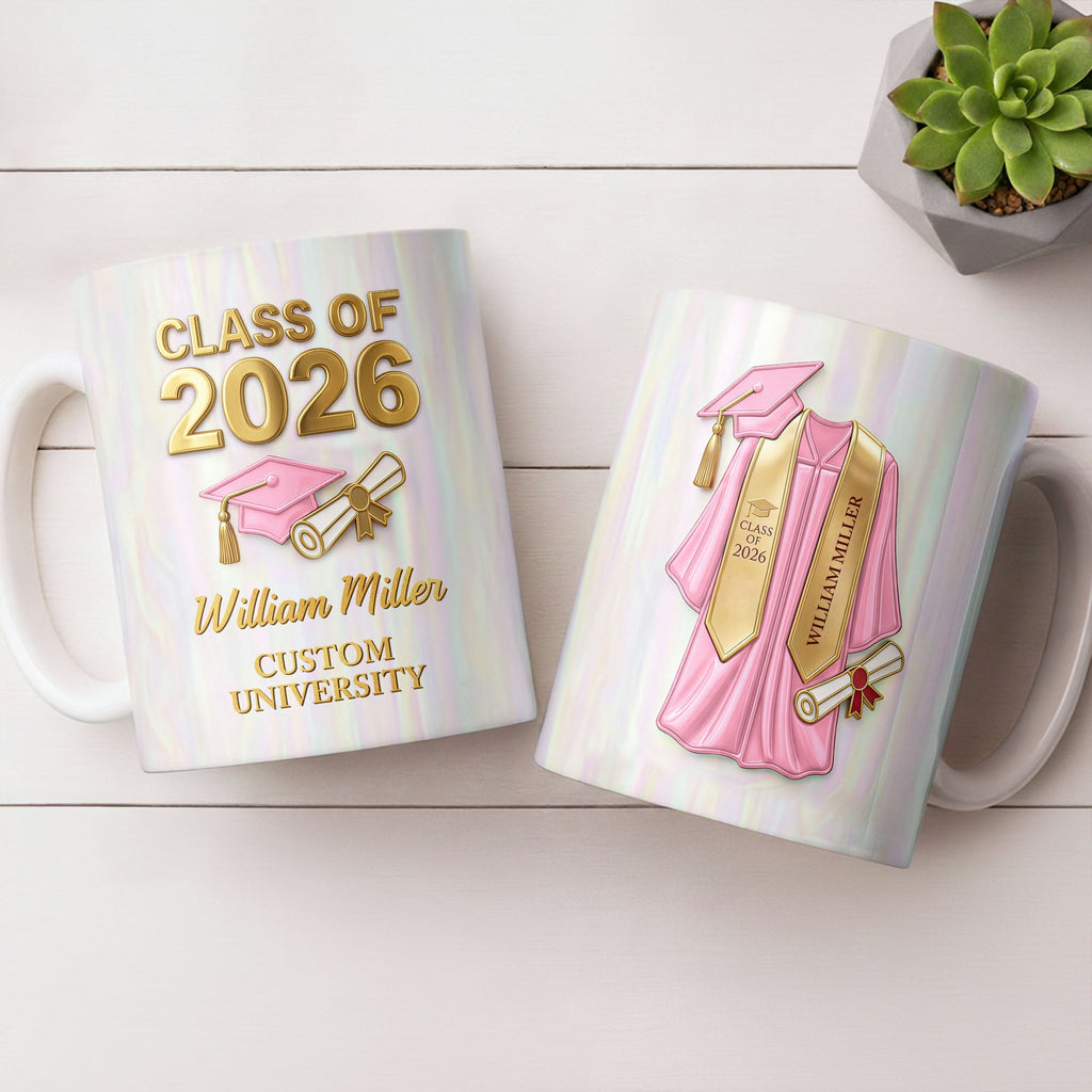 Personalized Graduation Coffee Mug Custom Name Class of 2023 Gift Edge-to-edge Mug GradoCreations
