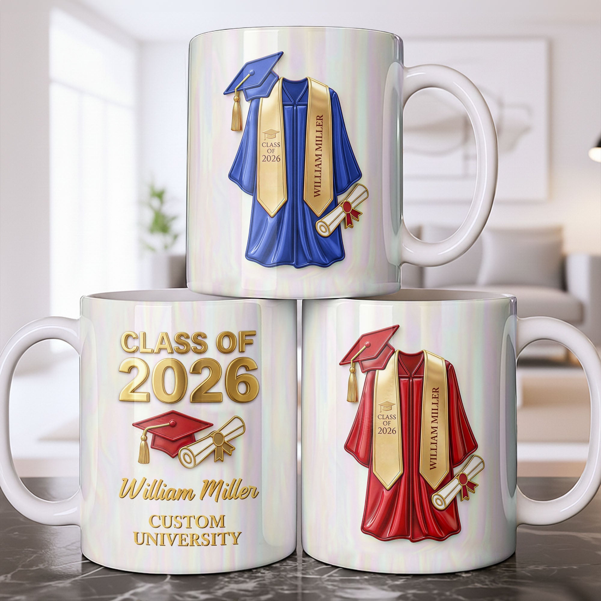 Personalized Graduation Coffee Mug Custom Name Class of 2023 Gift Edge-to-edge Mug GradoCreations