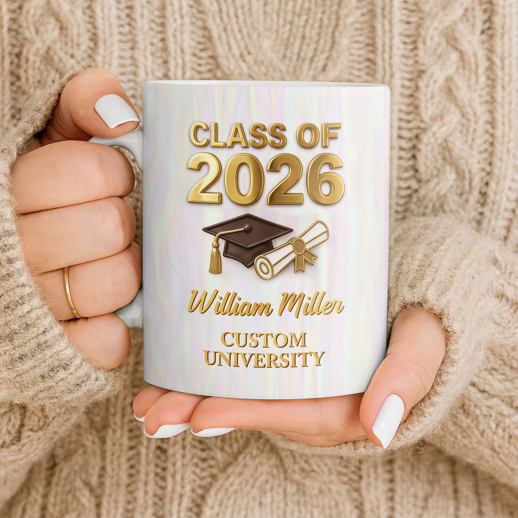 Personalized Graduation Coffee Mug Custom Name Class of 2023 Gift Edge-to-edge Mug GradoCreations