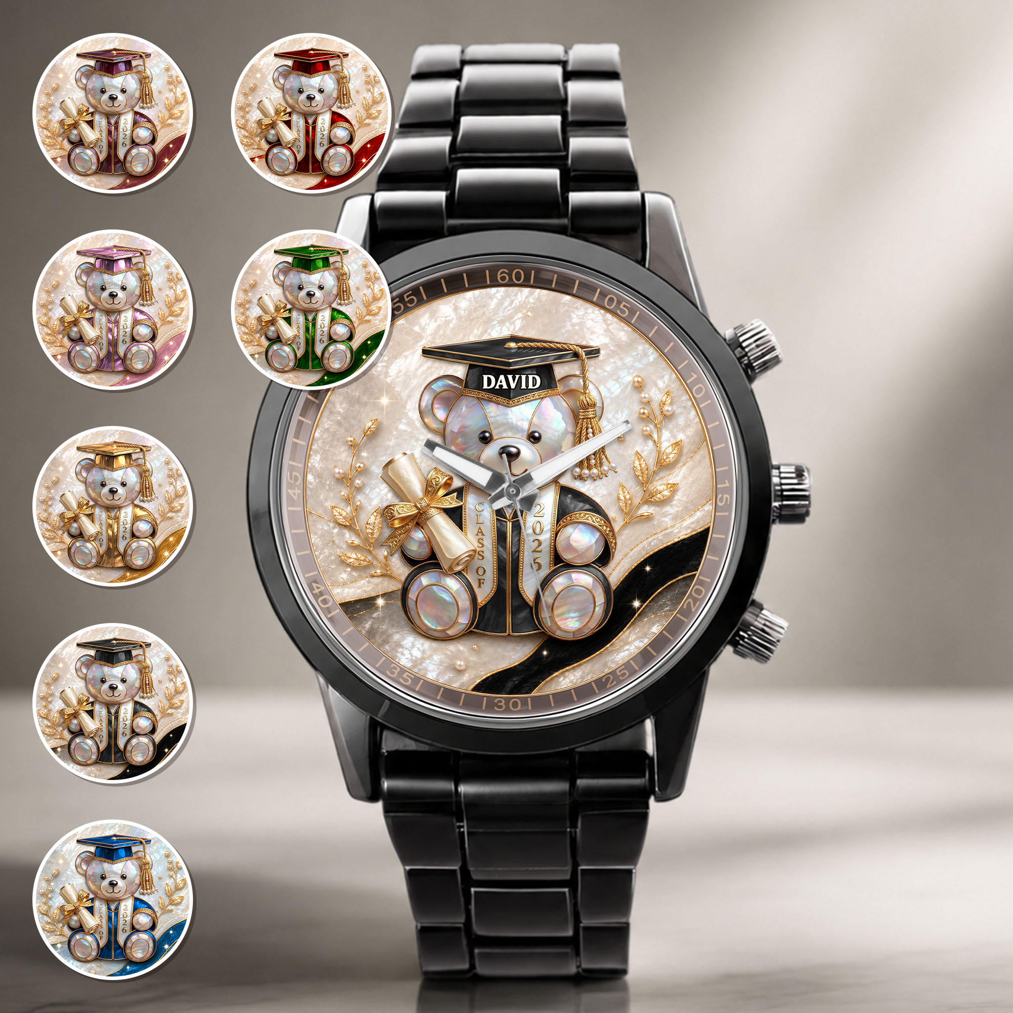 Personalized Custom Men's Watch Graduation Gift for Him Men's Watch GradoCreations