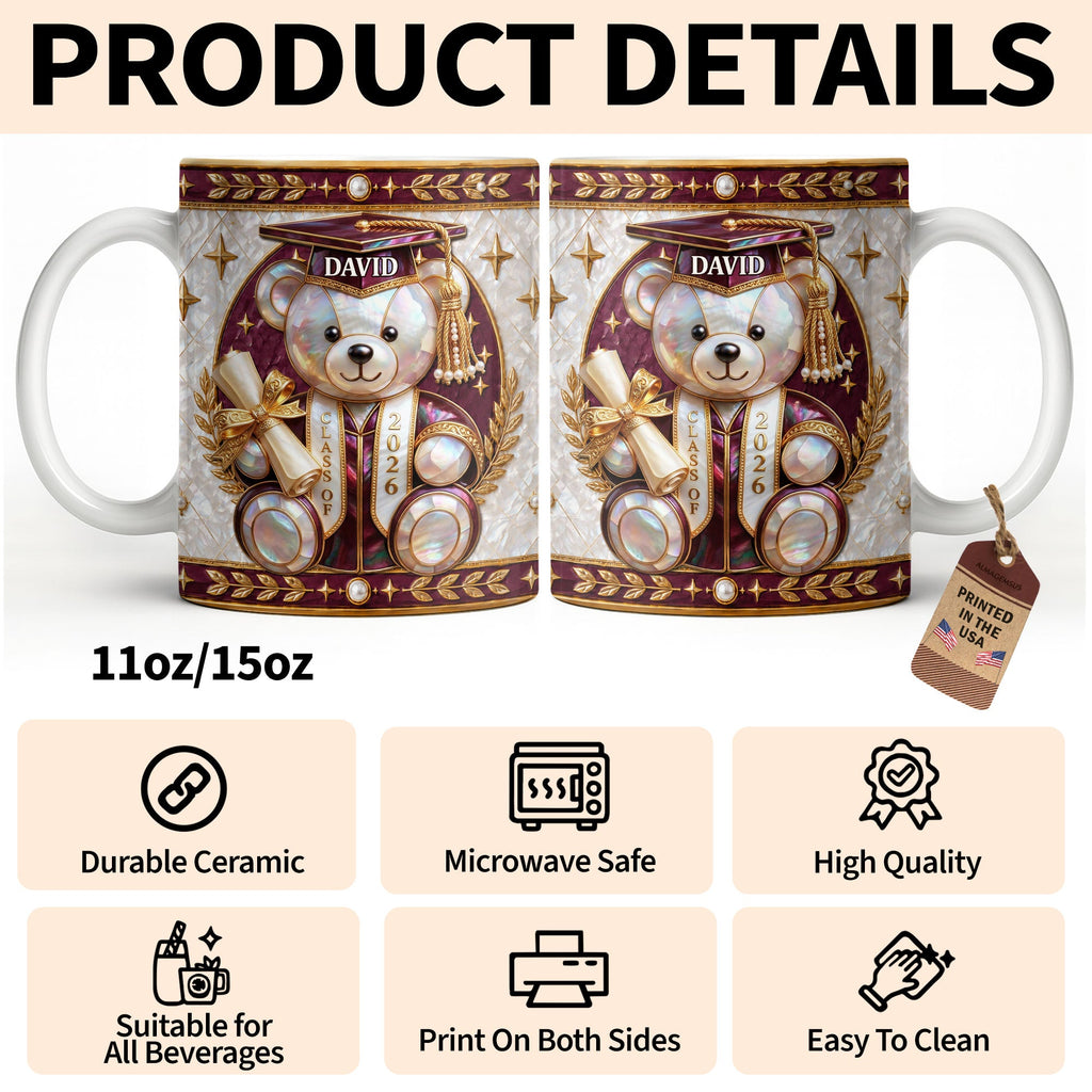 Personalized Graduation Coffee Mug Custom Name Gift for Graduates Edge-to-edge Mug GradoCreations