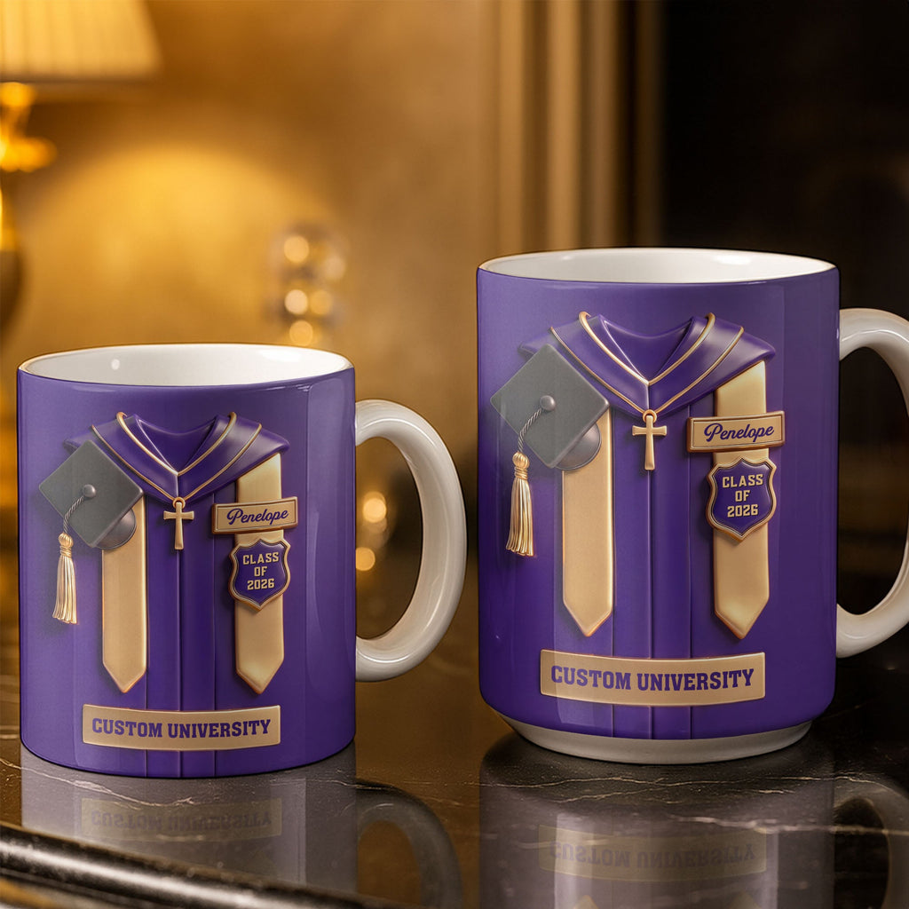 Personalized Graduation Coffee Mug Custom Year Name Gift Edge-to-edge Mug GradoCreations