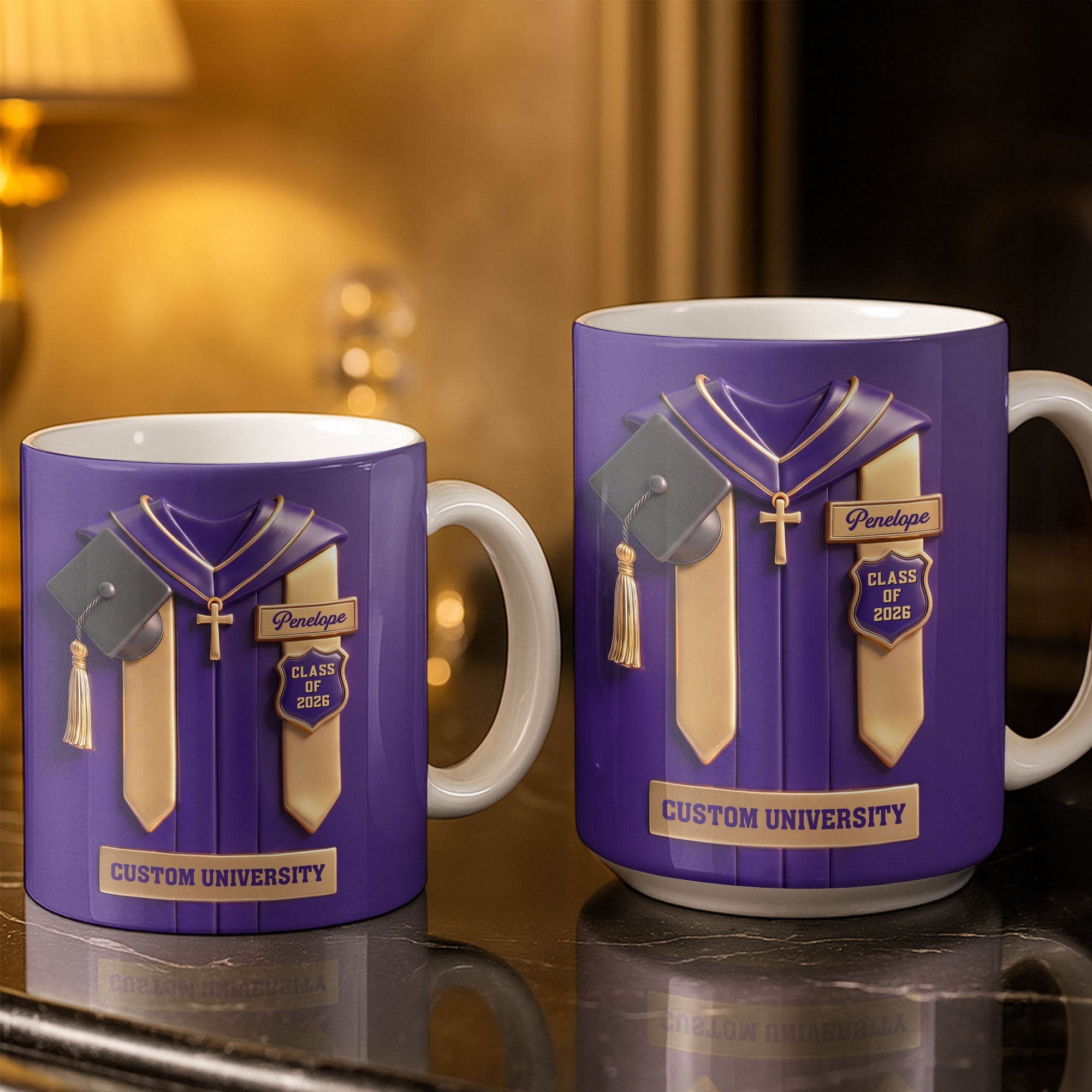 Personalized Graduation Coffee Mug Custom Year Name Gift Edge-to-edge Mug GradoCreations