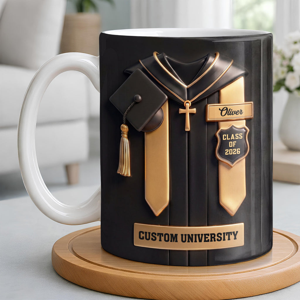 Personalized Graduation Coffee Mug Custom Year Name Gift Edge-to-edge Mug GradoCreations