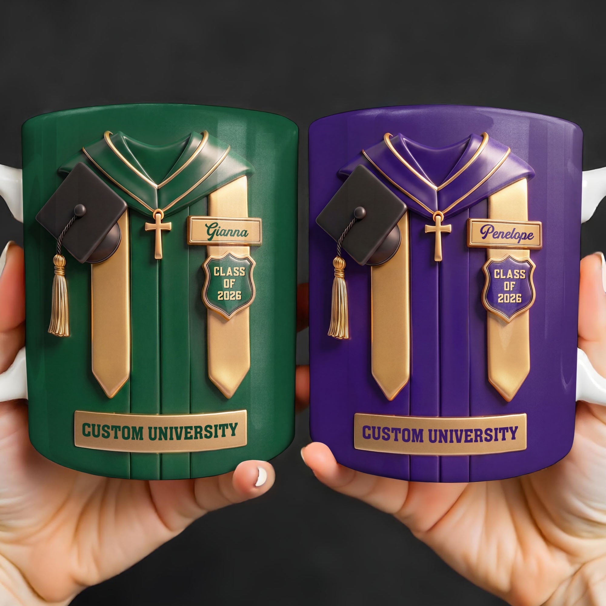 Personalized Graduation Coffee Mug Custom Year Name Gift Edge-to-edge Mug GradoCreations