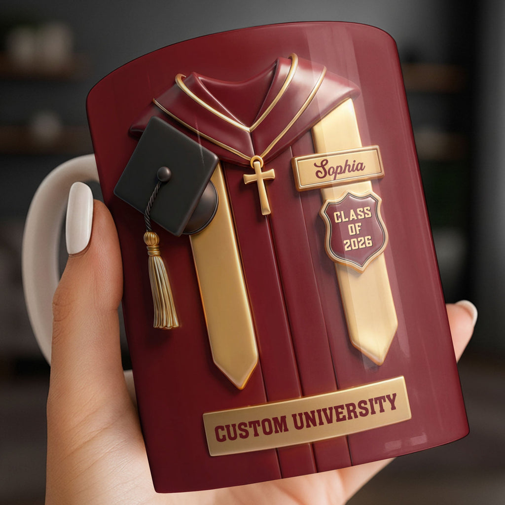 Personalized Graduation Coffee Mug Custom Year Name Gift Edge-to-edge Mug GradoCreations