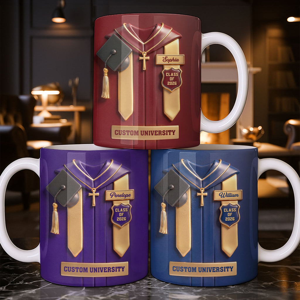 Personalized Graduation Coffee Mug Custom Year Name Gift Edge-to-edge Mug GradoCreations