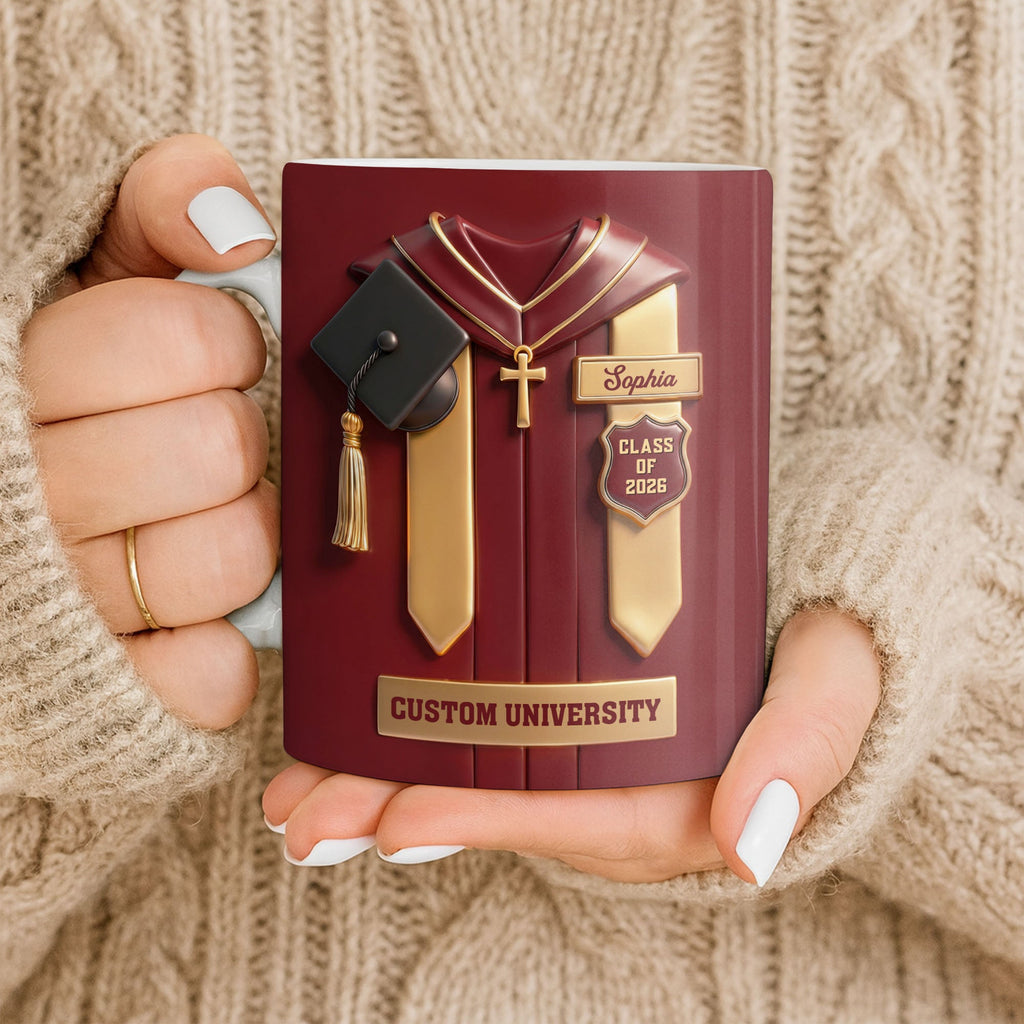 Personalized Graduation Coffee Mug Custom Year Name Gift Edge-to-edge Mug GradoCreations