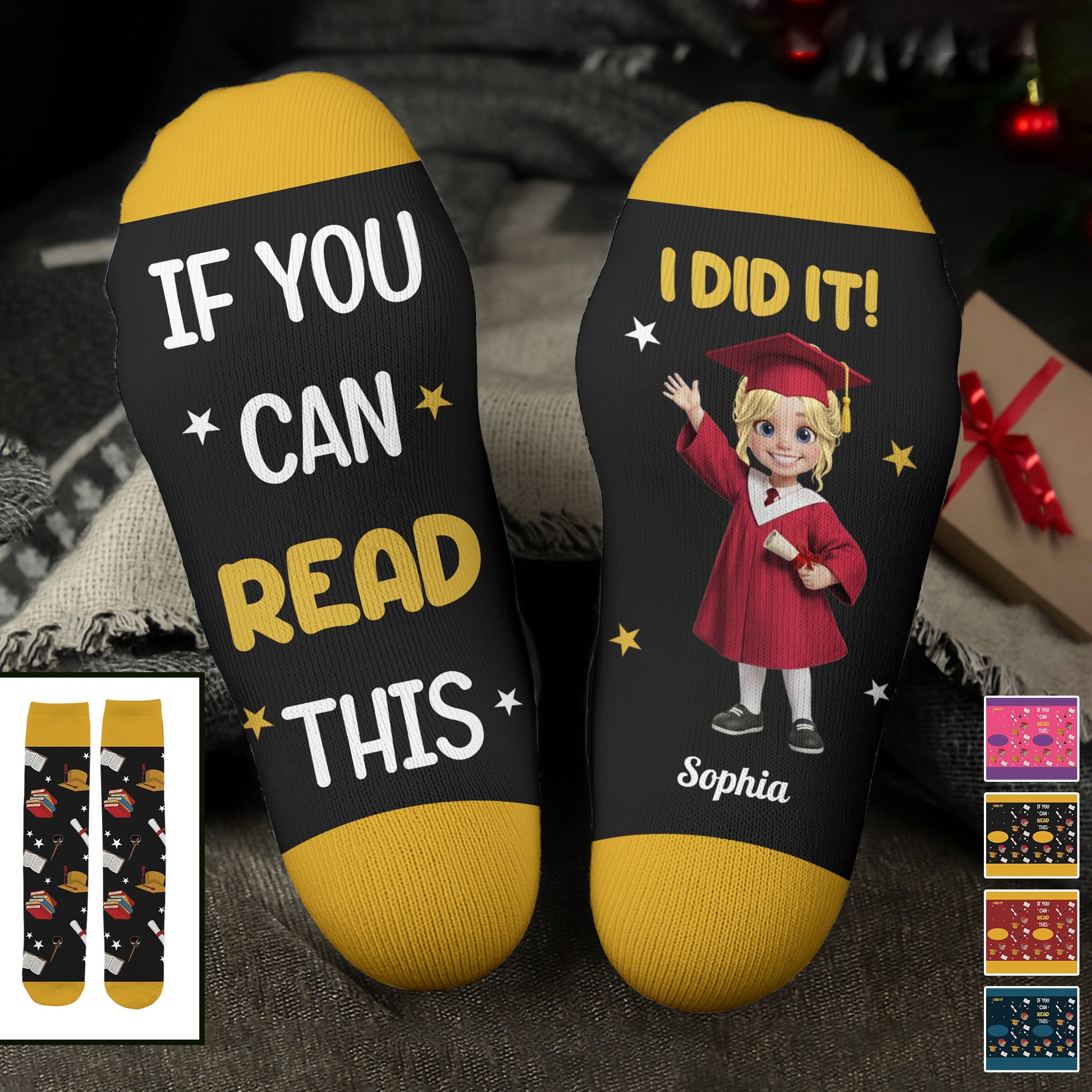 Personalized Graduation Crew Socks Custom Name Gift for Her Crew Socks GradoCreations