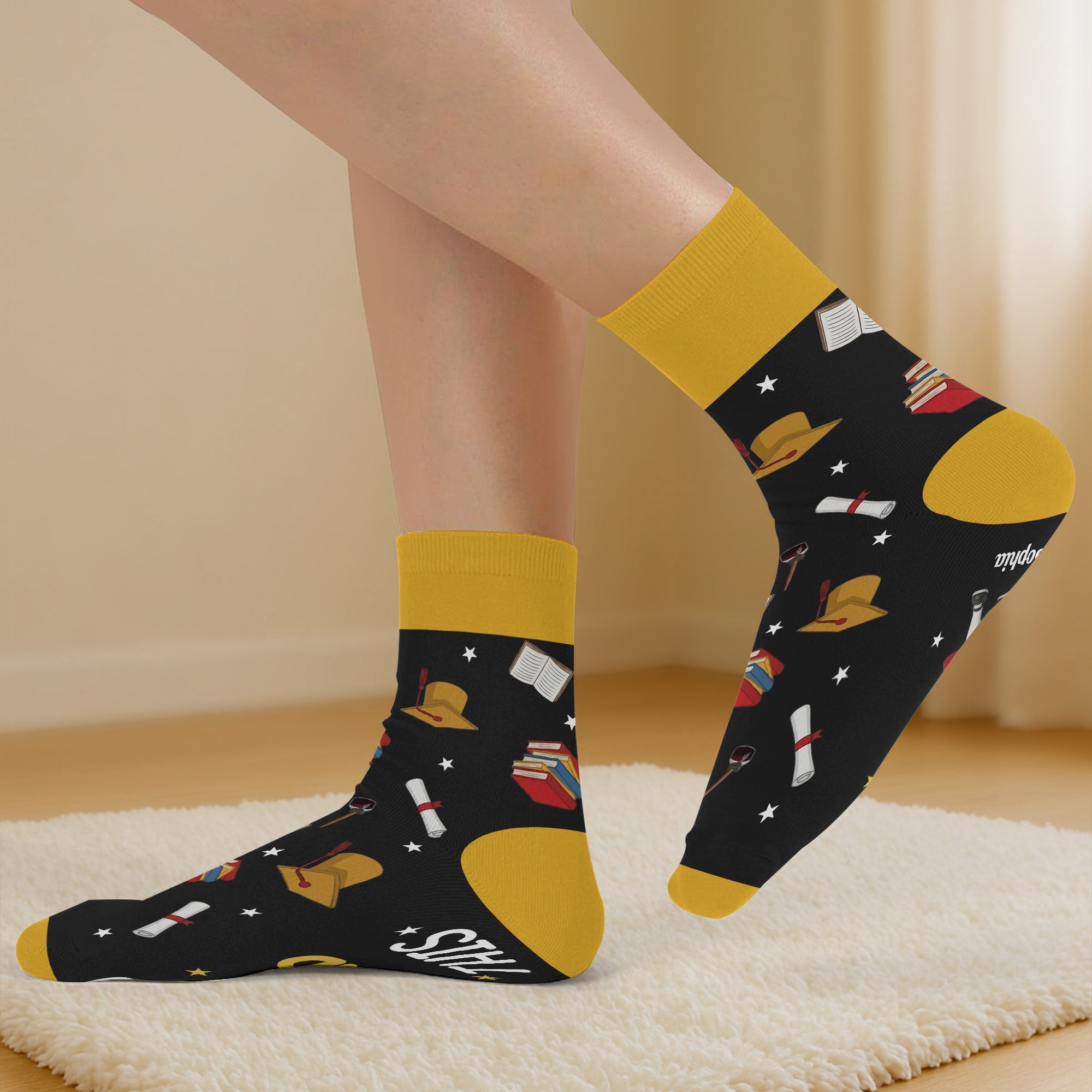 Personalized Graduation Crew Socks Custom Name Gift for Her Crew Socks GradoCreations