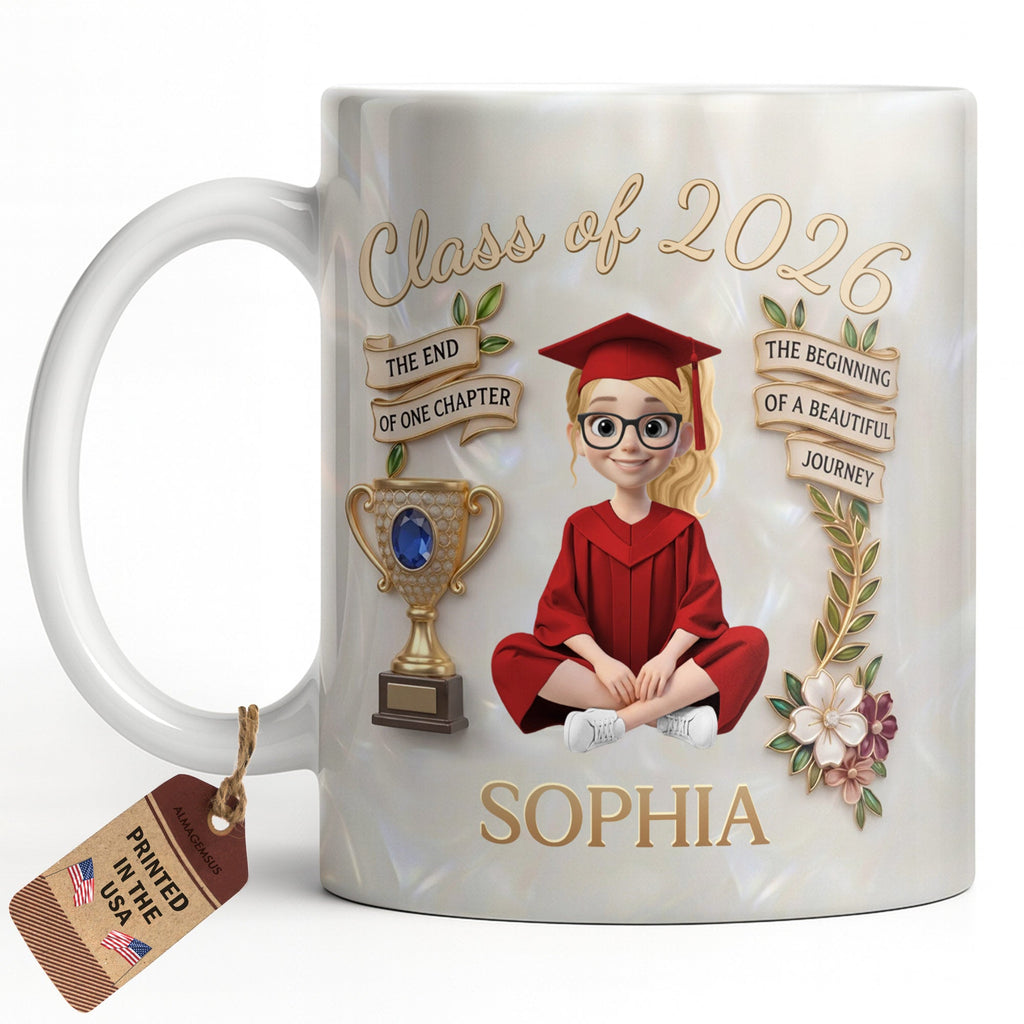 Personalized Graduation Coffee Mug Custom Name Gift for Her Edge-to-edge Mug GradoCreations