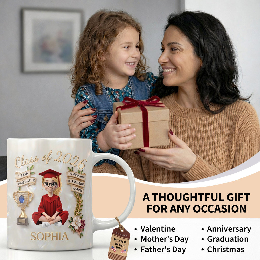 Personalized Graduation Coffee Mug Custom Name Gift for Her Edge-to-edge Mug GradoCreations