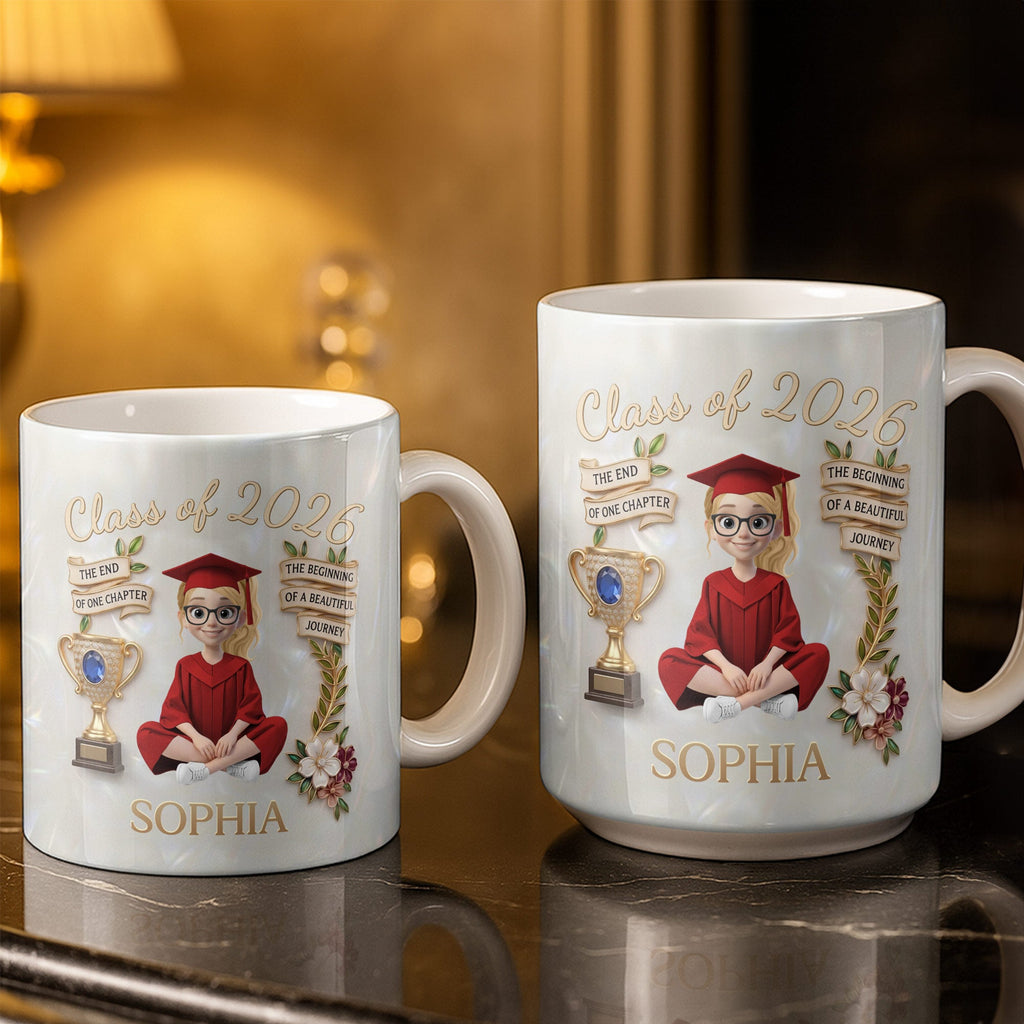 Personalized Graduation Coffee Mug Custom Name Gift for Her Edge-to-edge Mug GradoCreations