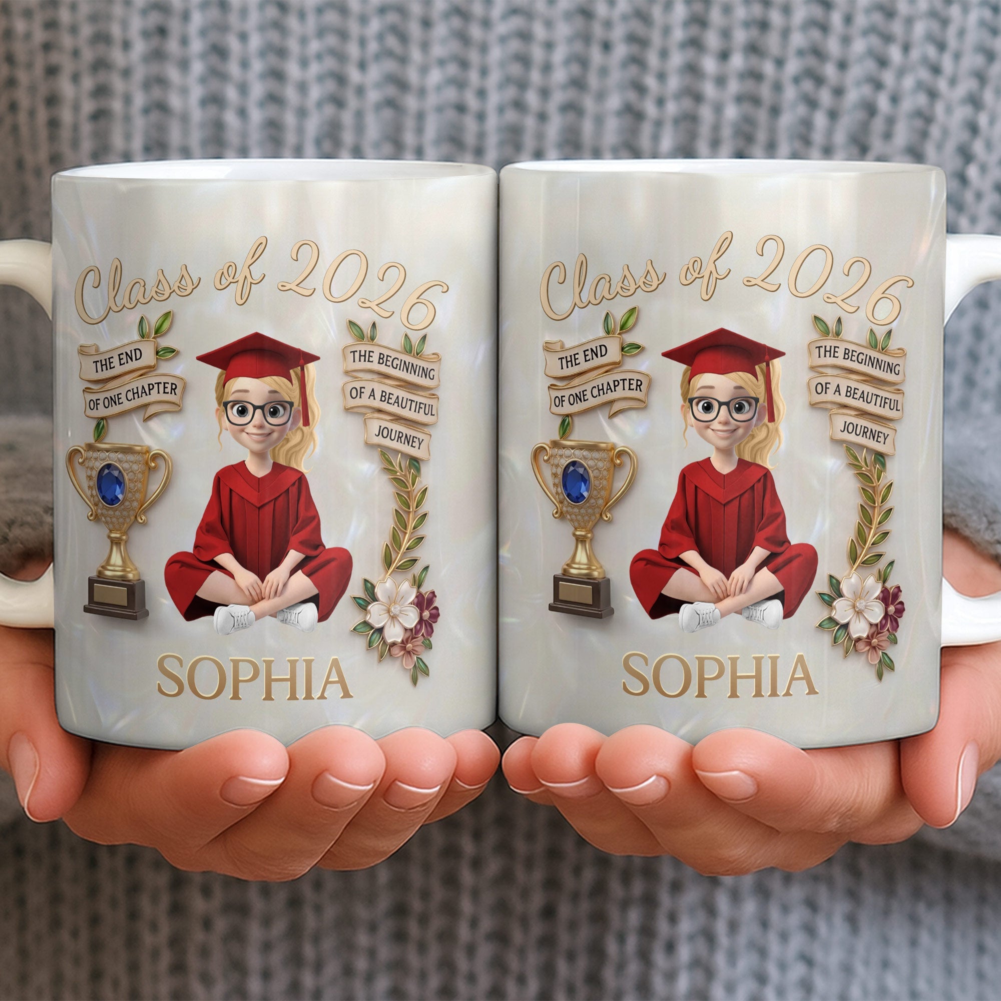 Personalized Graduation Coffee Mug Custom Name Gift for Her Edge-to-edge Mug GradoCreations