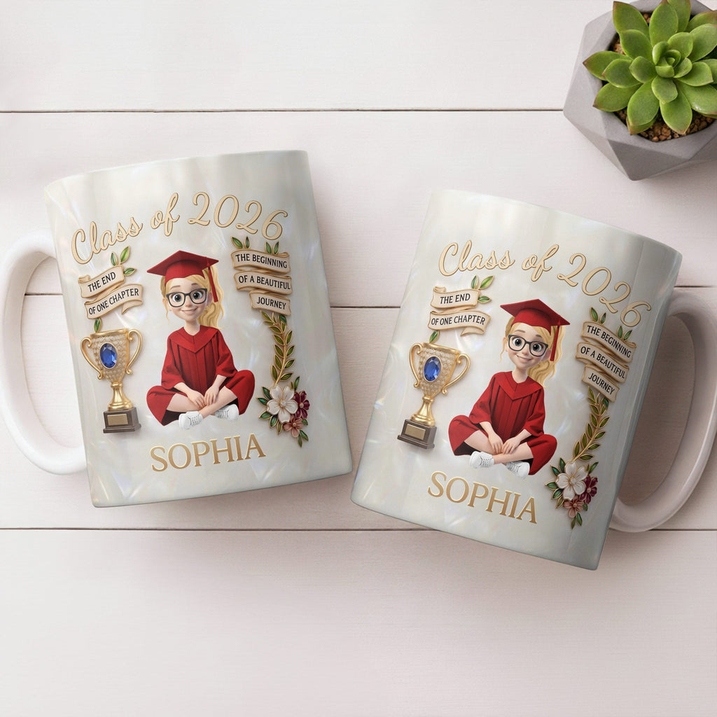 Personalized Graduation Coffee Mug Custom Name Gift for Her Edge-to-edge Mug GradoCreations