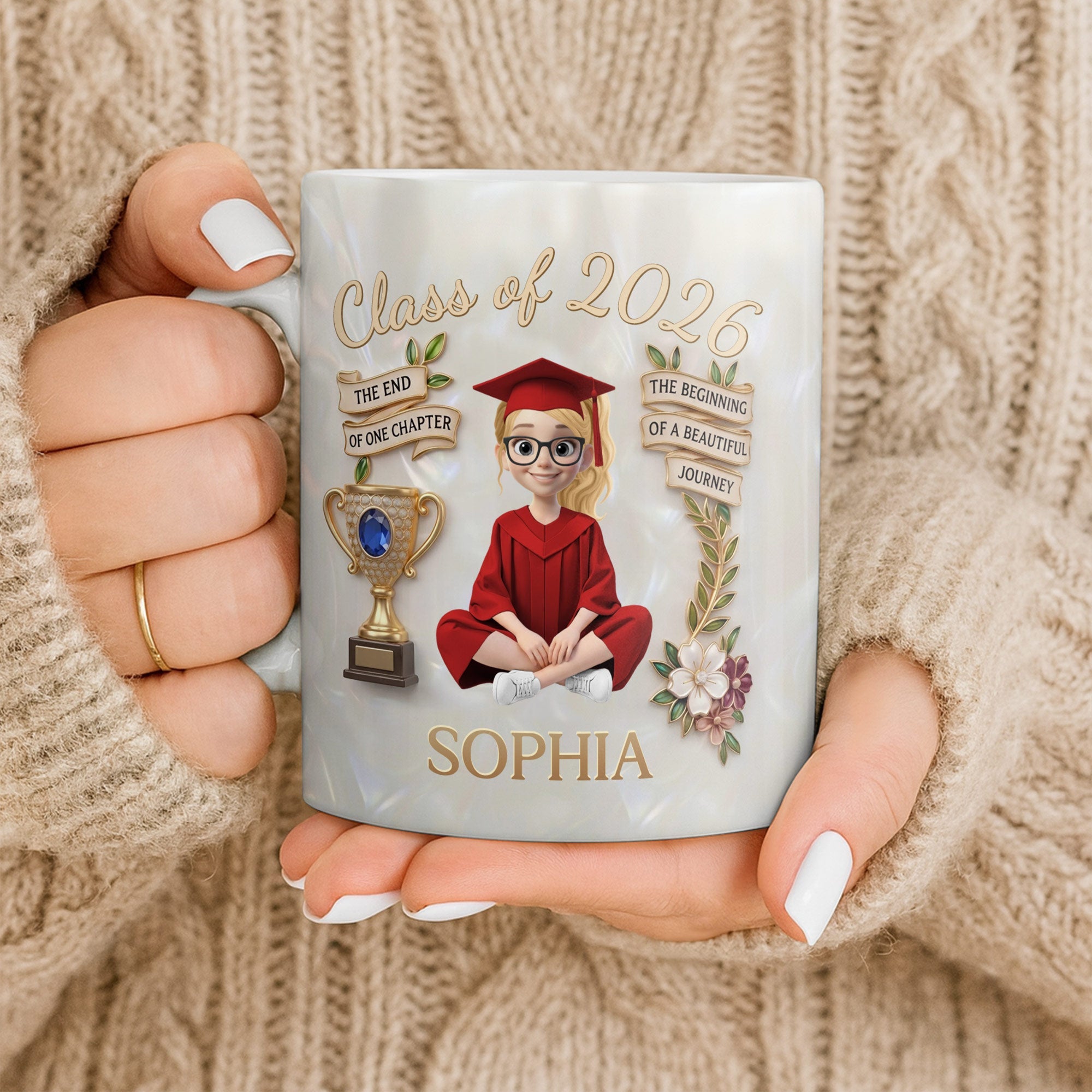 Personalized Graduation Coffee Mug Custom Name Gift for Her Edge-to-edge Mug GradoCreations